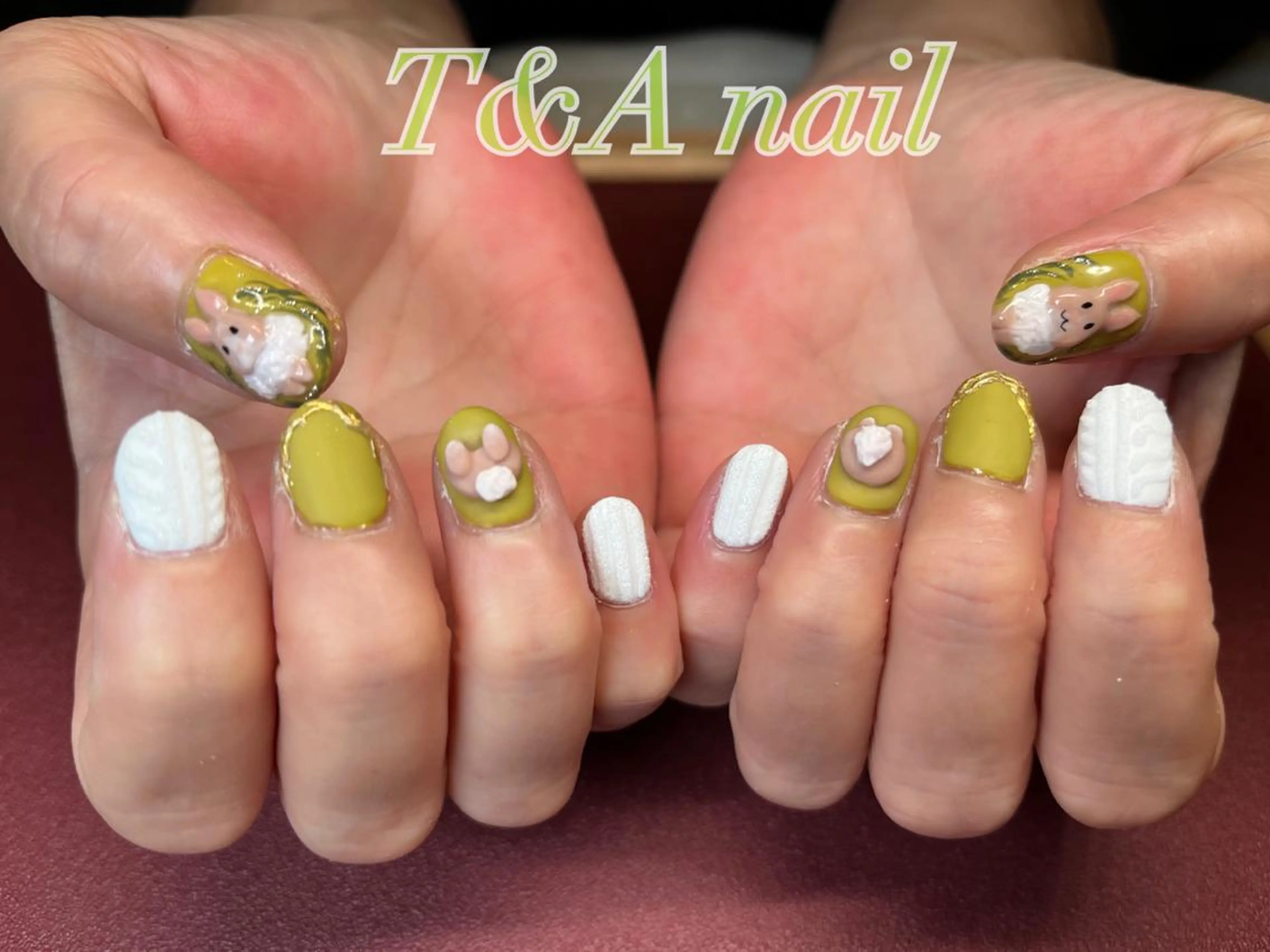 ミディアム ネイル 長さ出し ジェルネイル マットネイル ニュアンスネイル スカルプネイル ハンドネイル T&A nailのネイルデザイン