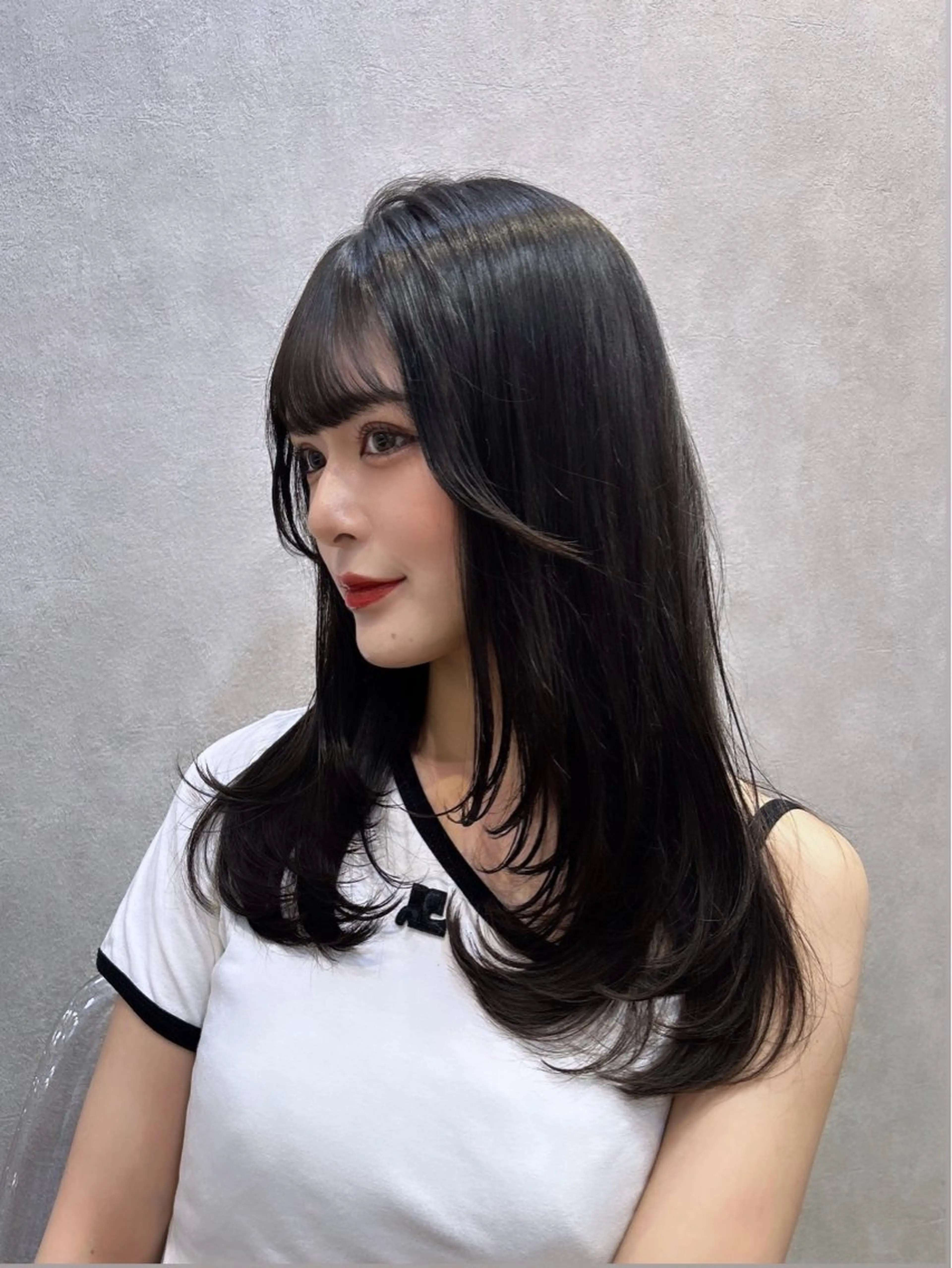 セミロング カラー ヘアアレンジ レイヤーカット 🩷韓国ヘア/ヨシン モリ🩷Maikaのヘアスタイル