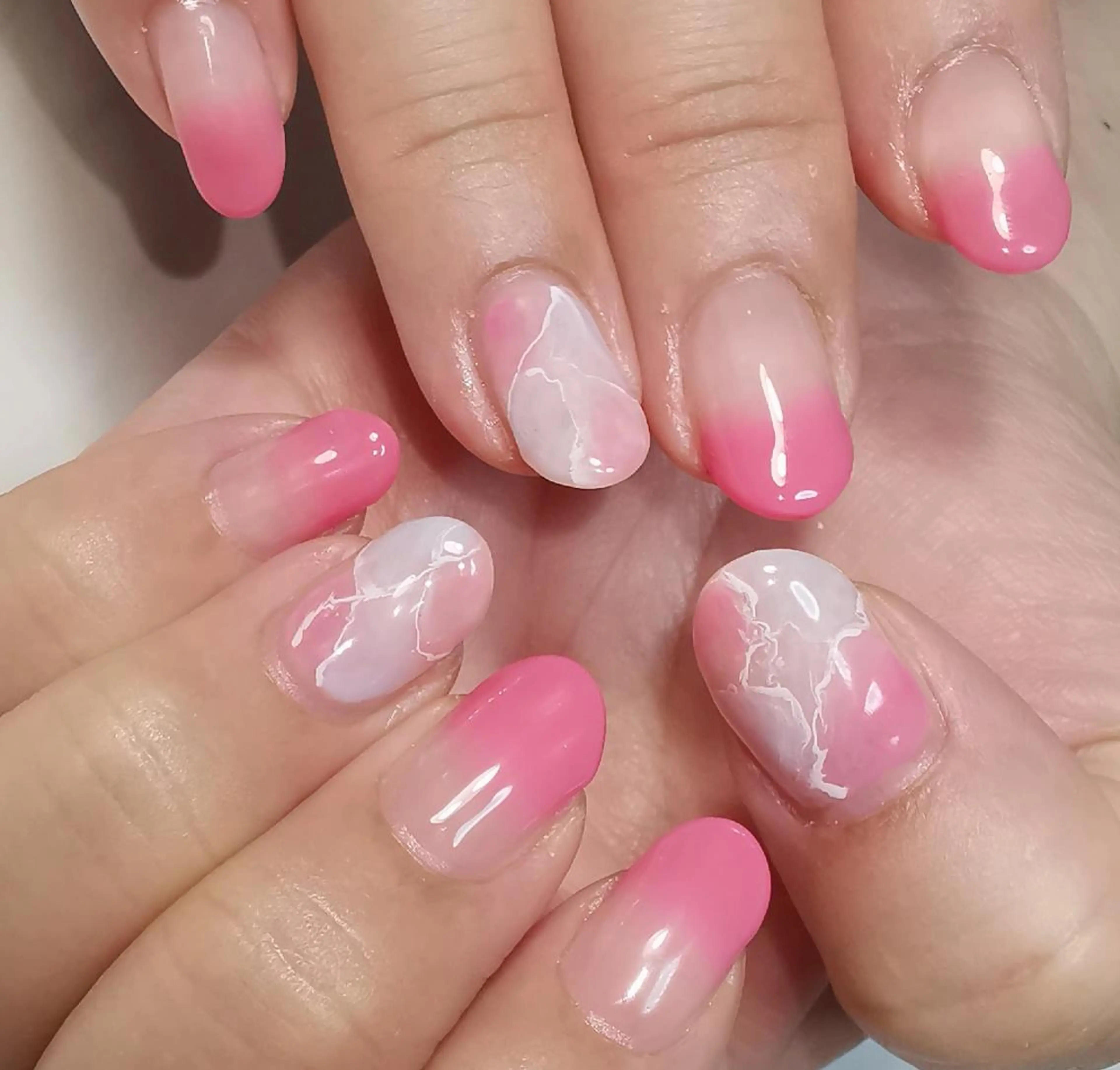 ネイル グラデーション 大理石ネイル(マーブル) ハンドネイル reve あやののネイルデザイン