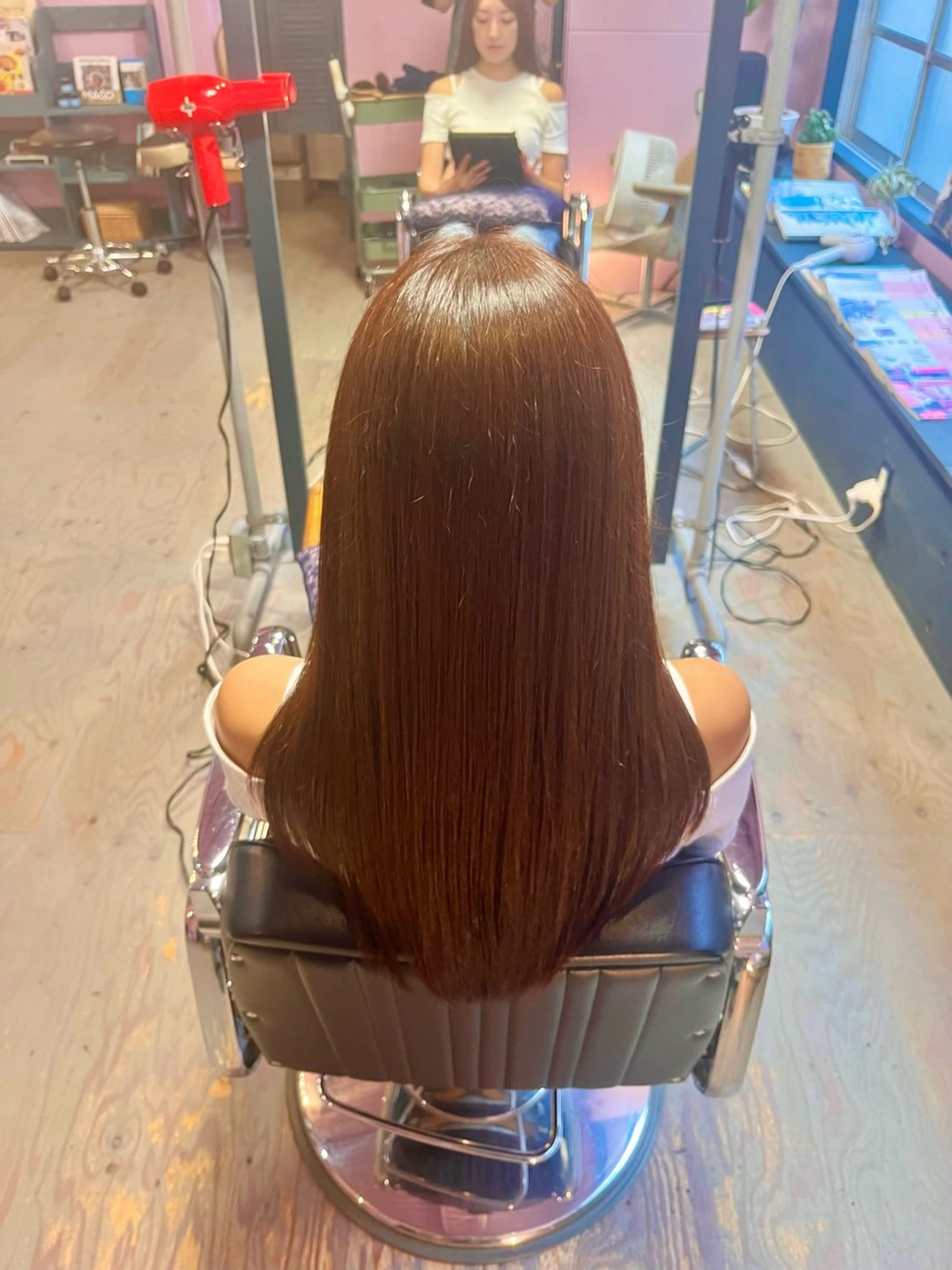 ロング カラー ブラウンカラー オレンジ オレンジブラウン 藤野 海翔のヘアスタイル