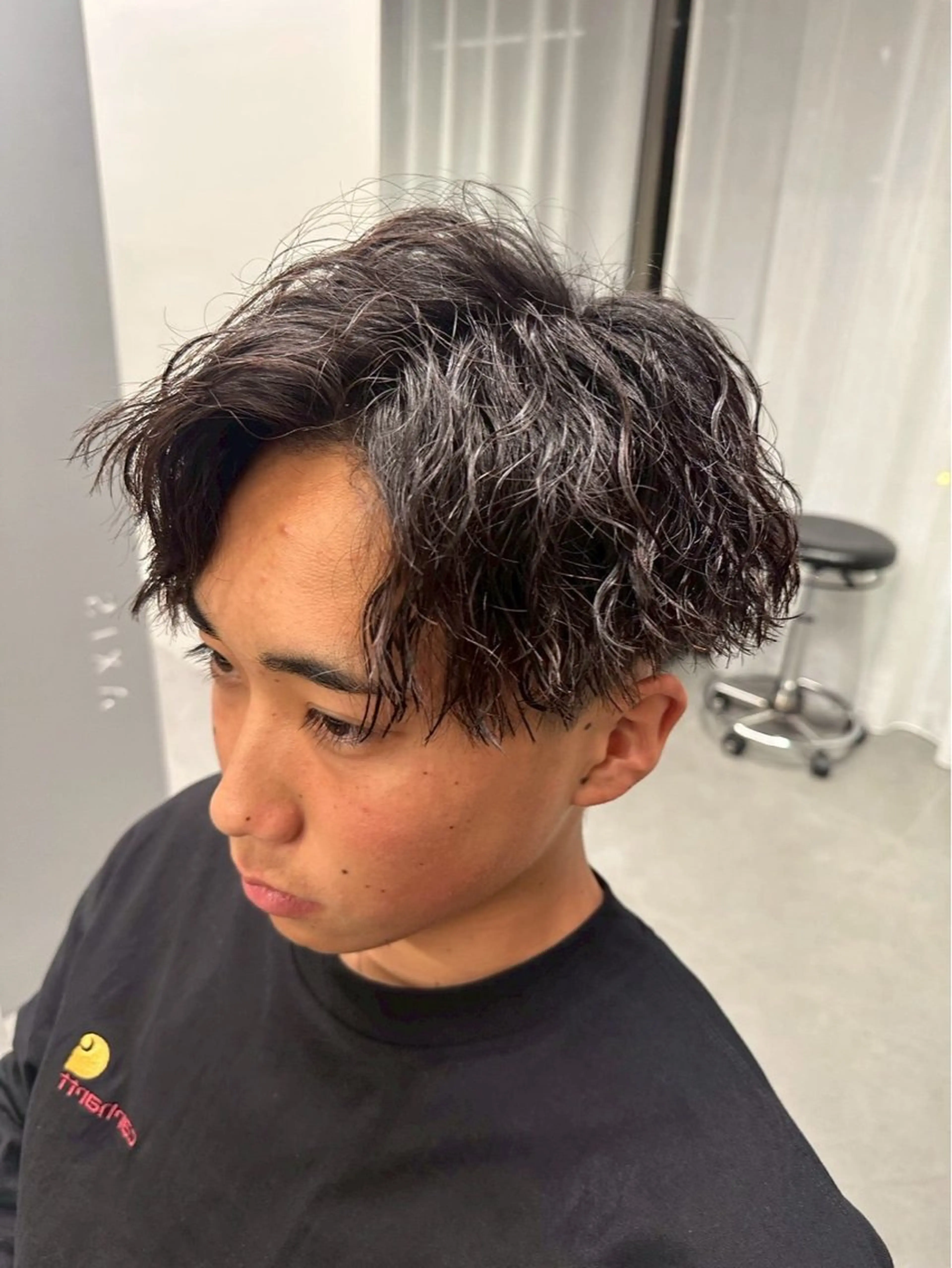 パーマ メンズ メンズハイライト メンズパーマ ツイストスパイラルパーマ スパイラルパーマ 小林建翔 /立川メッシュパーマのヘアスタイル