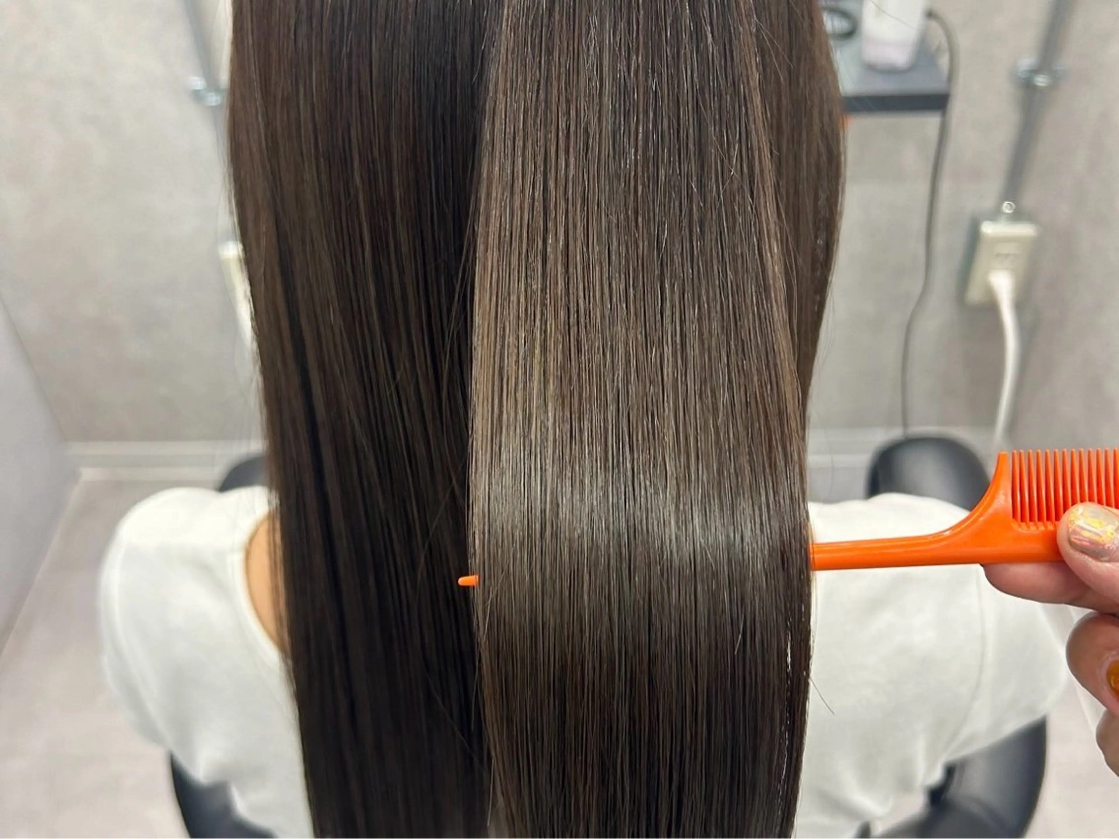 ロング かがみはやと 髪質改善/縮毛矯正のヘアスタイル