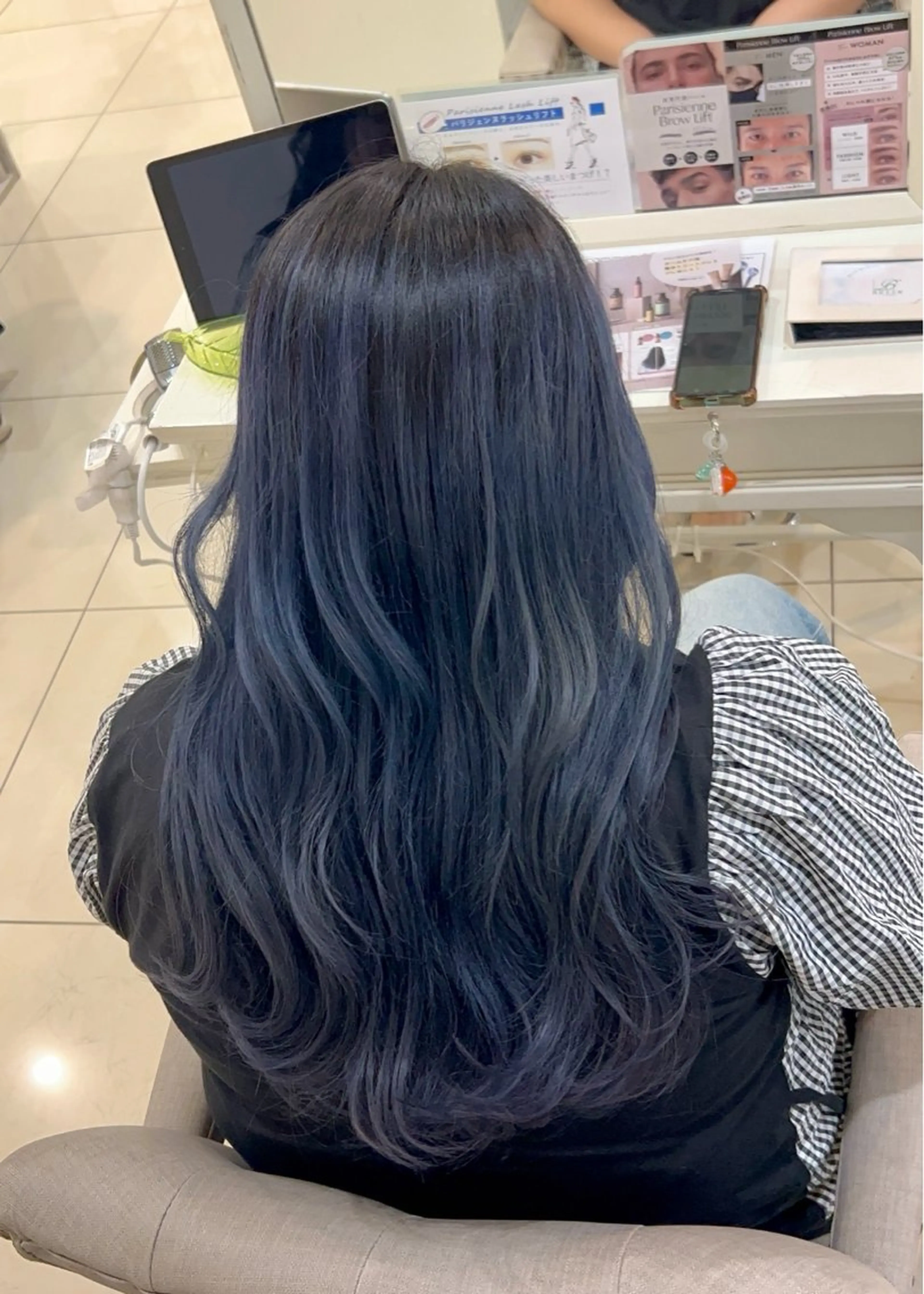 セミロング カラー ブルーカラー グラデーションカラー ラベンダーカラー ヘアカラー 大竹里旺/belle /インナーカラーのヘアスタイル