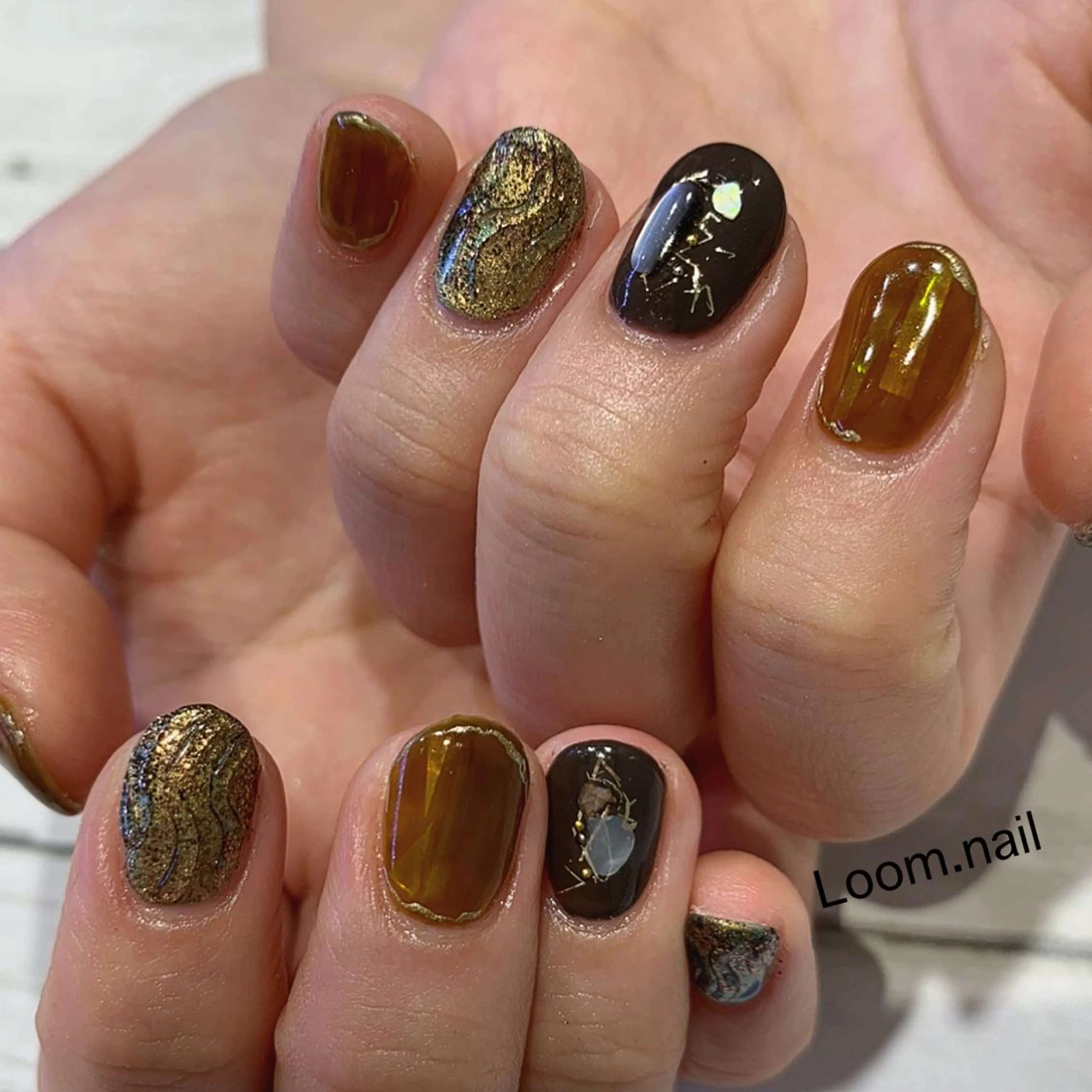 ネイル ブラウン hrd manamiのネイルデザイン