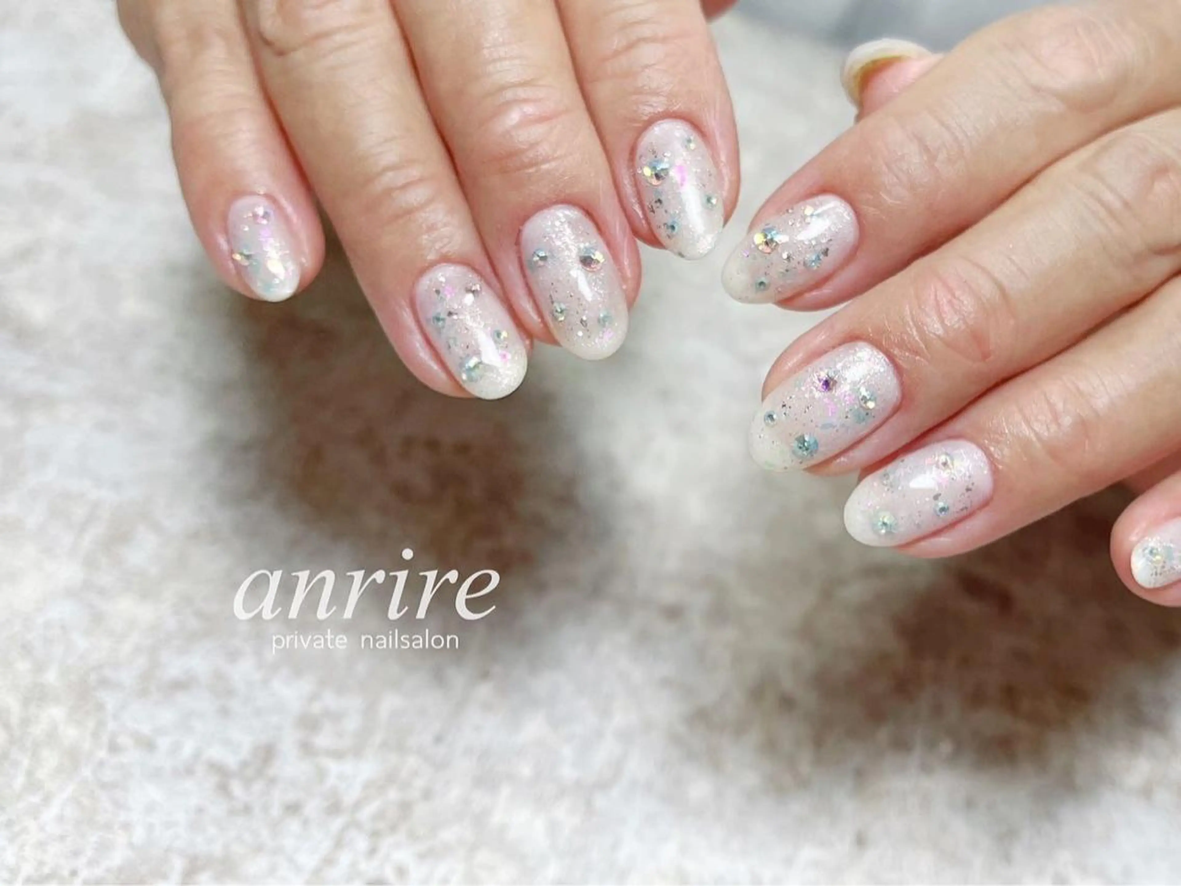 ネイル ジェルネイル キラキラネイル ラメ(グリッター) パラジェル ピンク ハンドネイル nailsalon anrireのネイルデザイン