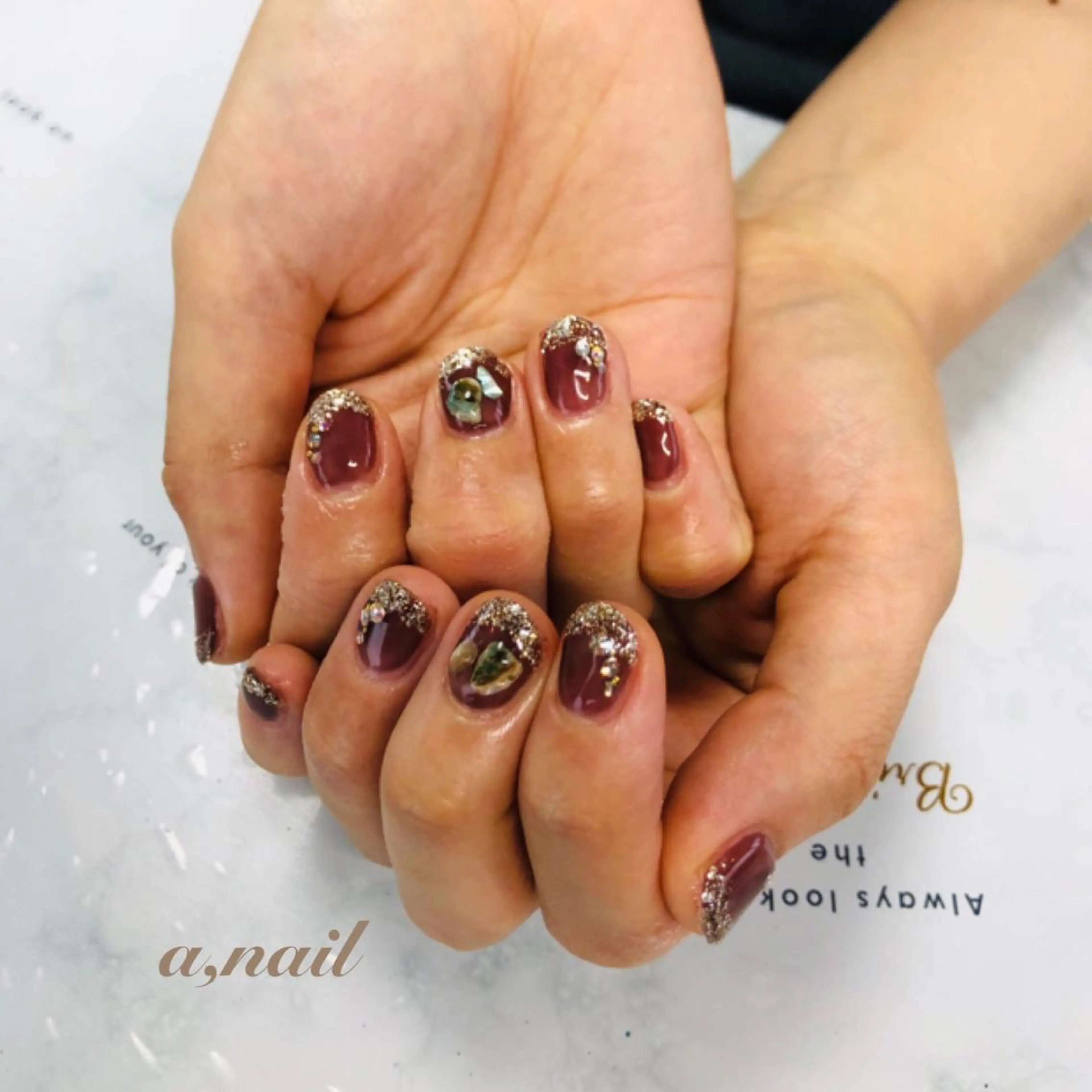 ネイル フットネイル フレンチネイル ジェルネイル グラデーション ラメ(グリッター) ハンドネイル ネイルサロン エーネイルのネイルデザイン