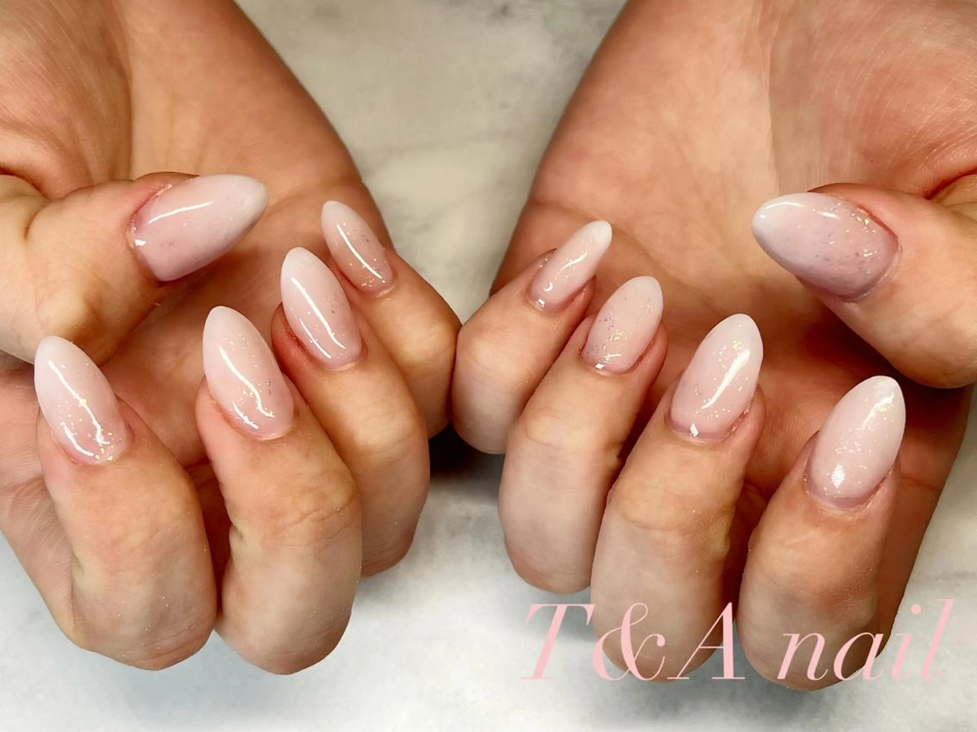 ミディアム ネイル 長さ出し ジェルネイル ニュアンスネイル スカルプネイル シンプルネイル T&A nailのネイルデザイン
