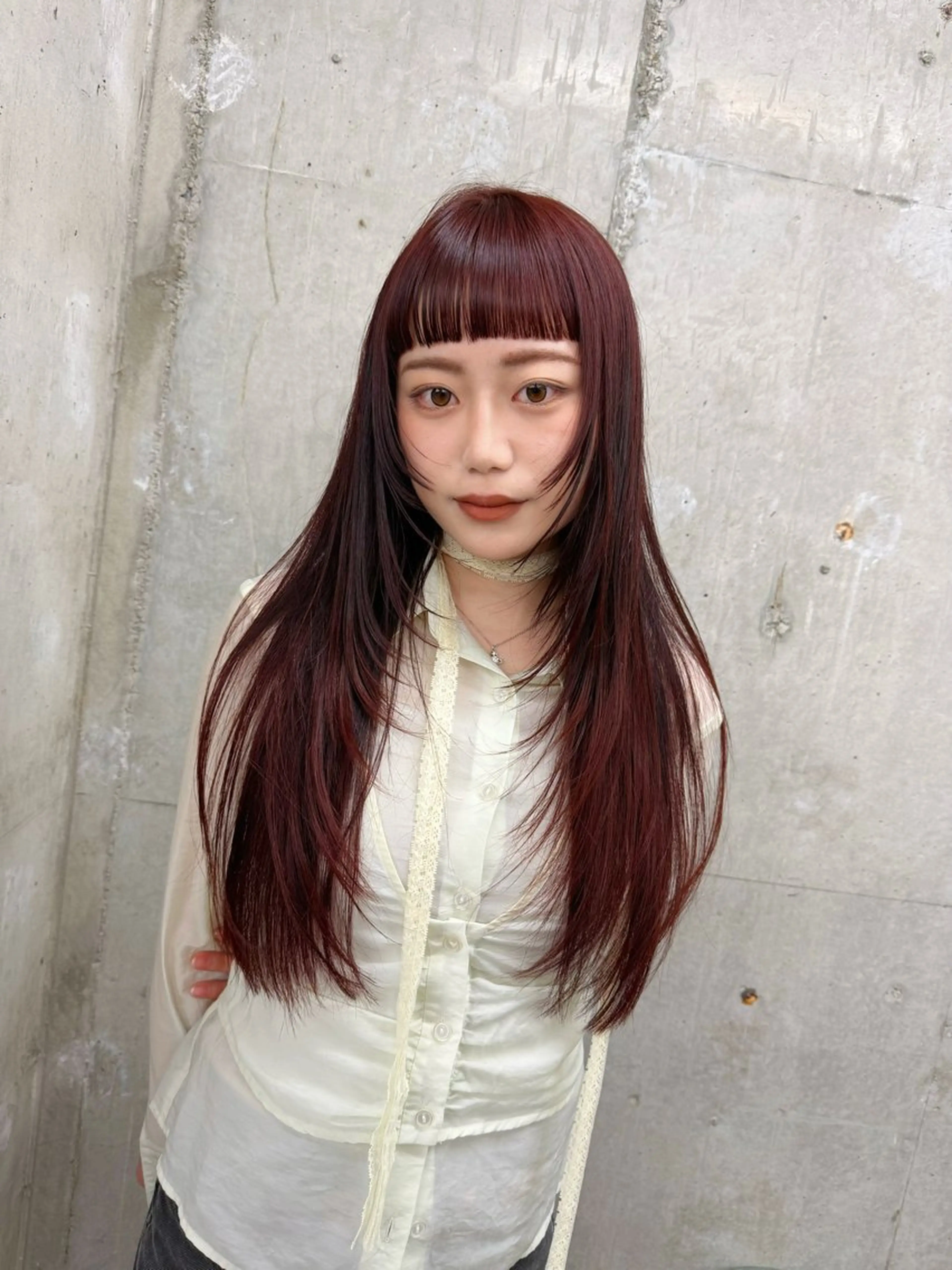 ロング カラー レッドカラー レイヤーカット ❤️アヤカ Wカラー ボブ レイヤー❤️のヘアスタイル