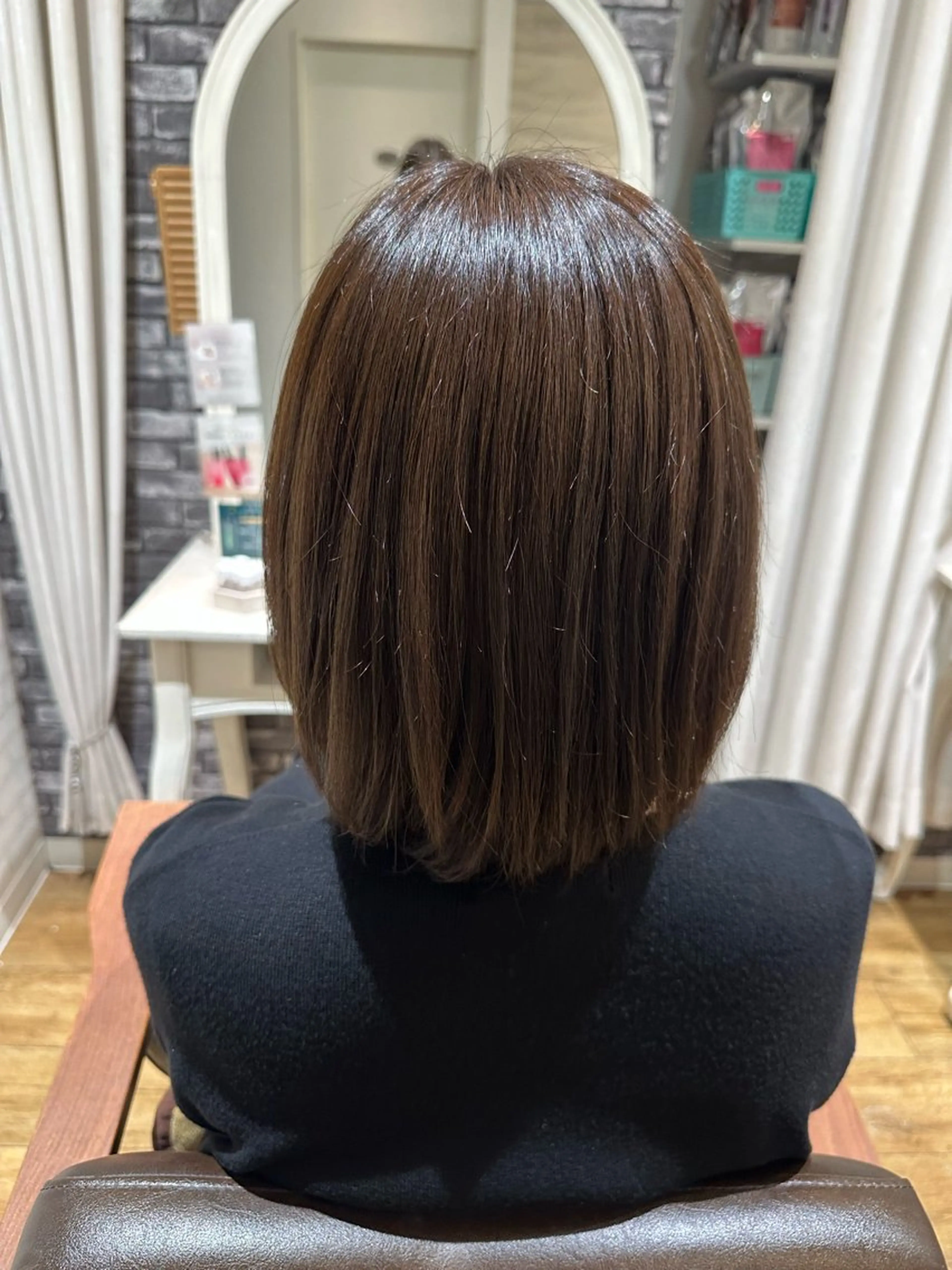 ミディアム カット 縮毛矯正 トリートメント kana🌻 /attraのヘアスタイル