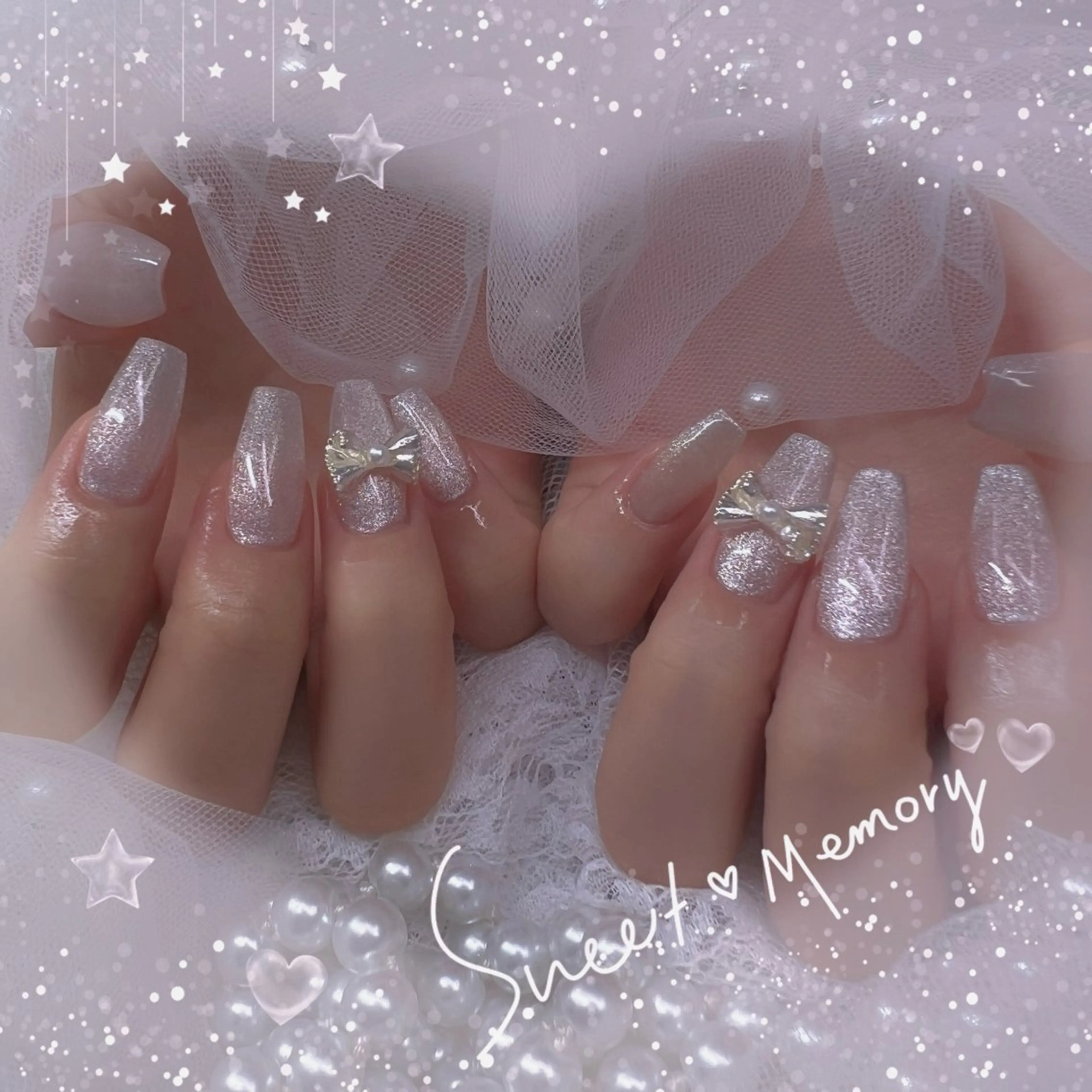 ネイル チークネイル フレンチネイル ガーリー ガラスフレンチ グラデーション ハンドネイル Chill Nailsalonのネイルデザイン