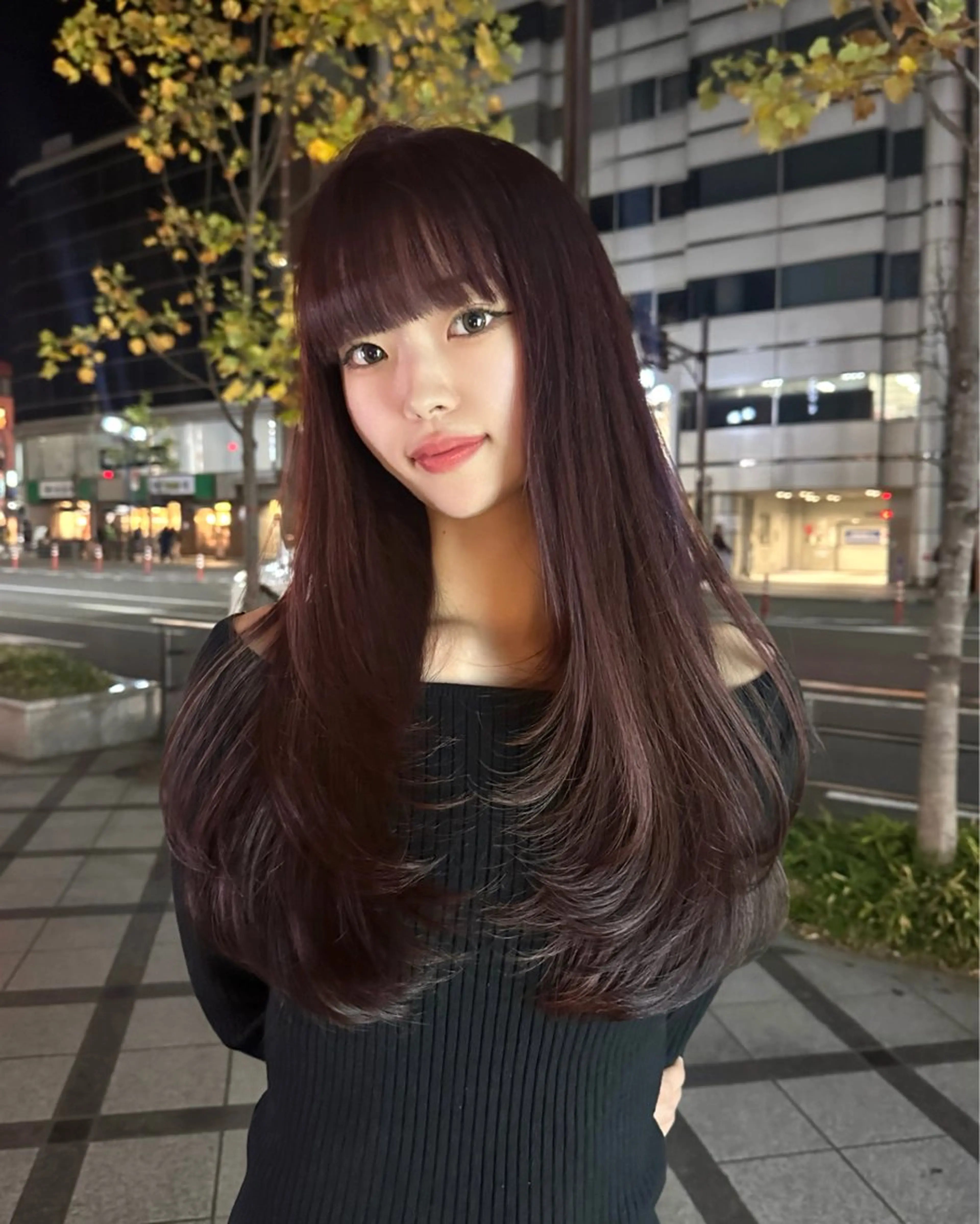 ロング カラー ロングレイヤー 透明感カラー レッドカラー レイヤーカット ロング カット 髪質改善/レイヤー/ 透明感カラー/桃谷翼のヘアスタイル