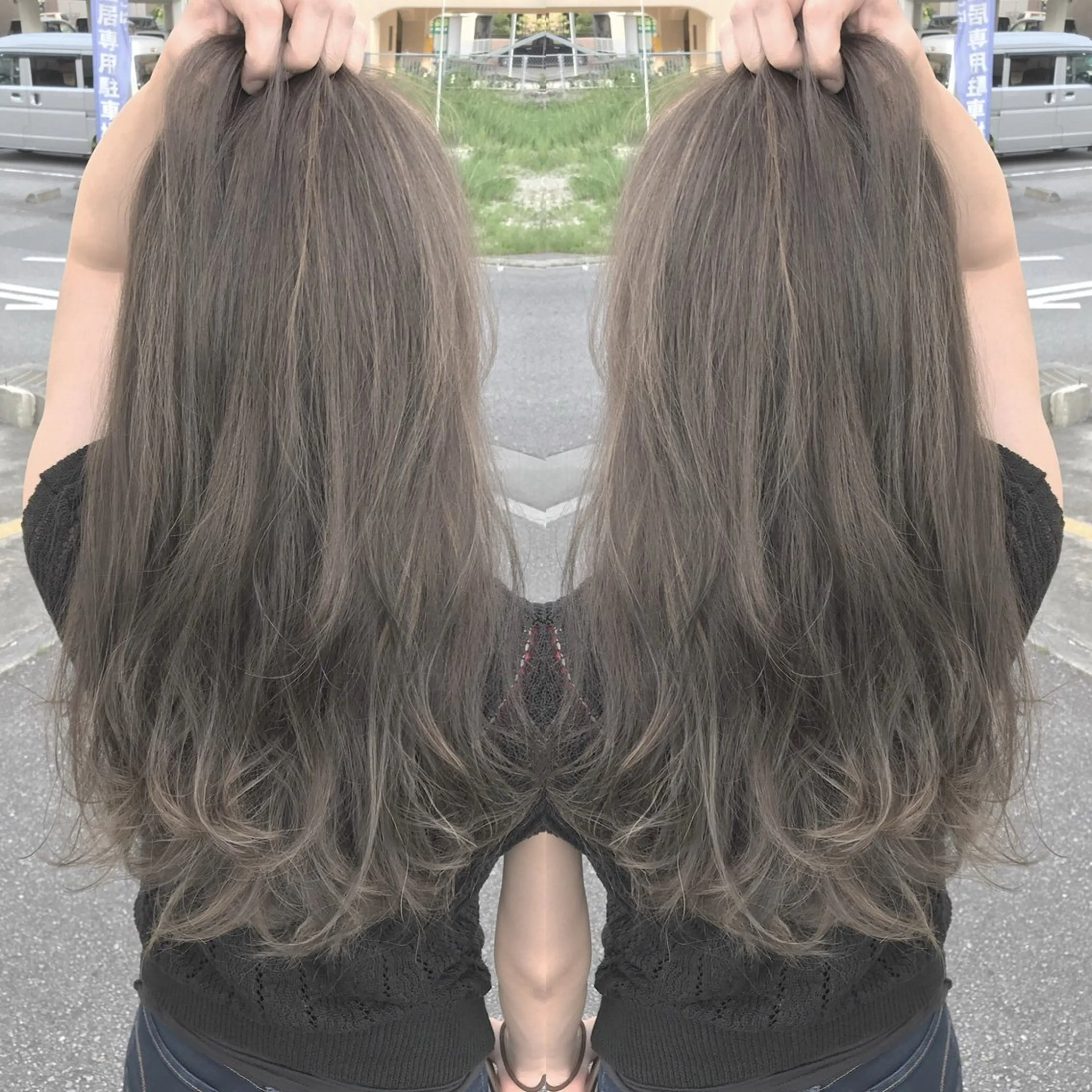 ミディアム カラー イルミナカラー カット ヘアカラー grand juteのヘアスタイル