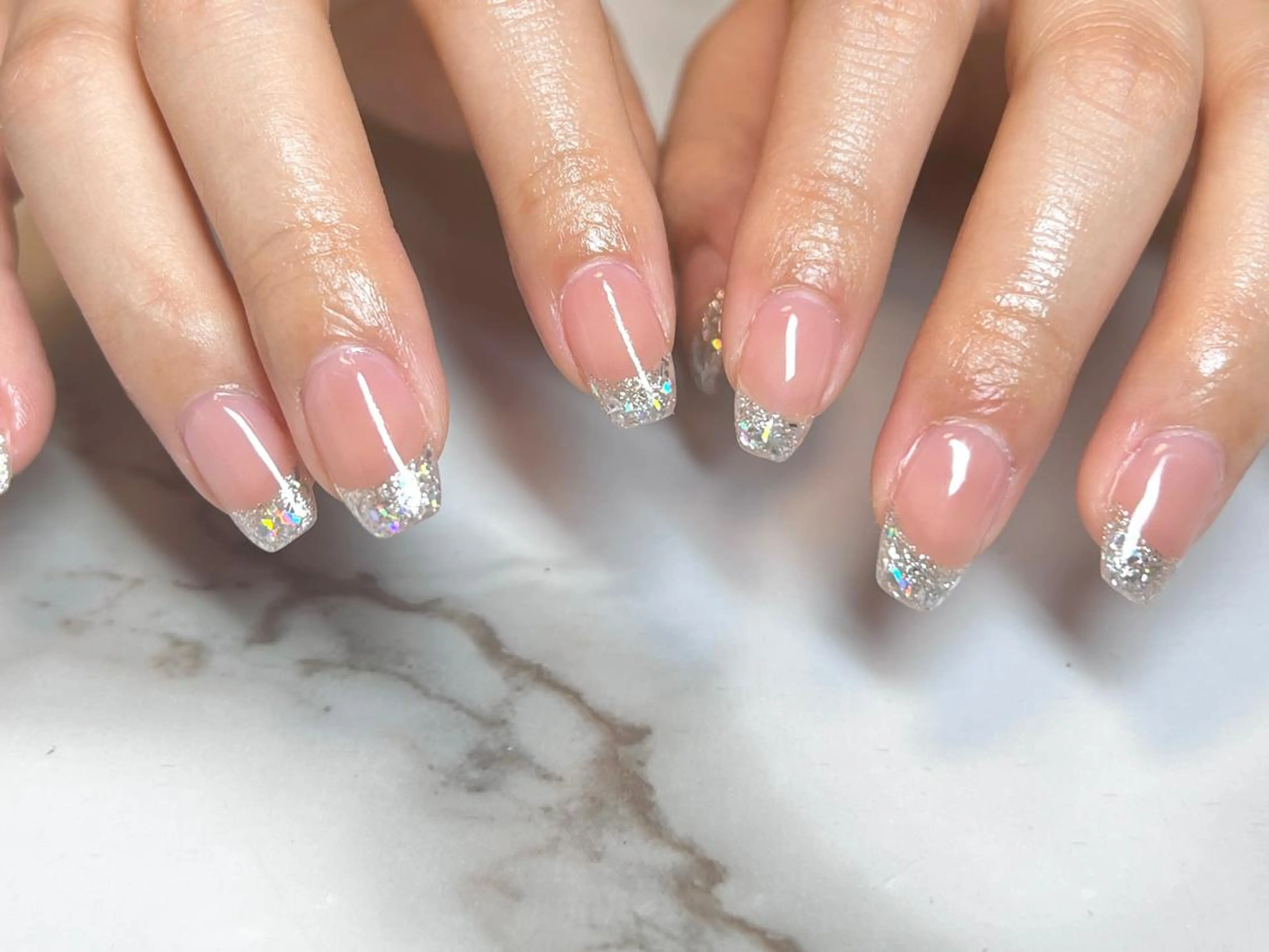 ネイル アートネイル フレンチネイル ジェルネイル ガラスフレンチ マグネットネイル ネイリスト シンのネイルデザイン