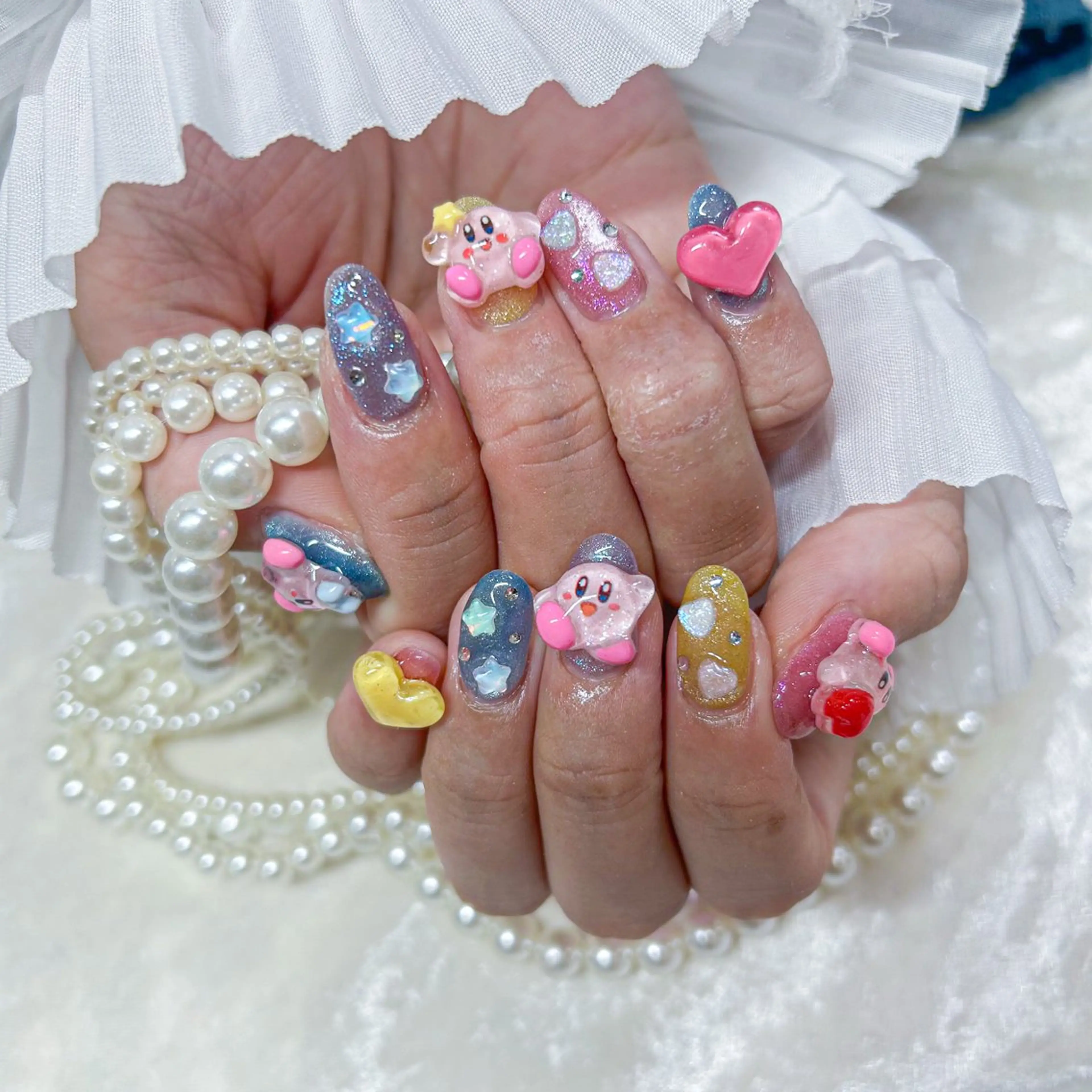 ネイル アートネイル 長さ出し フットネイル 韓国ネイル マグネットネイル ハンドネイル Minami 🍓のネイルデザイン