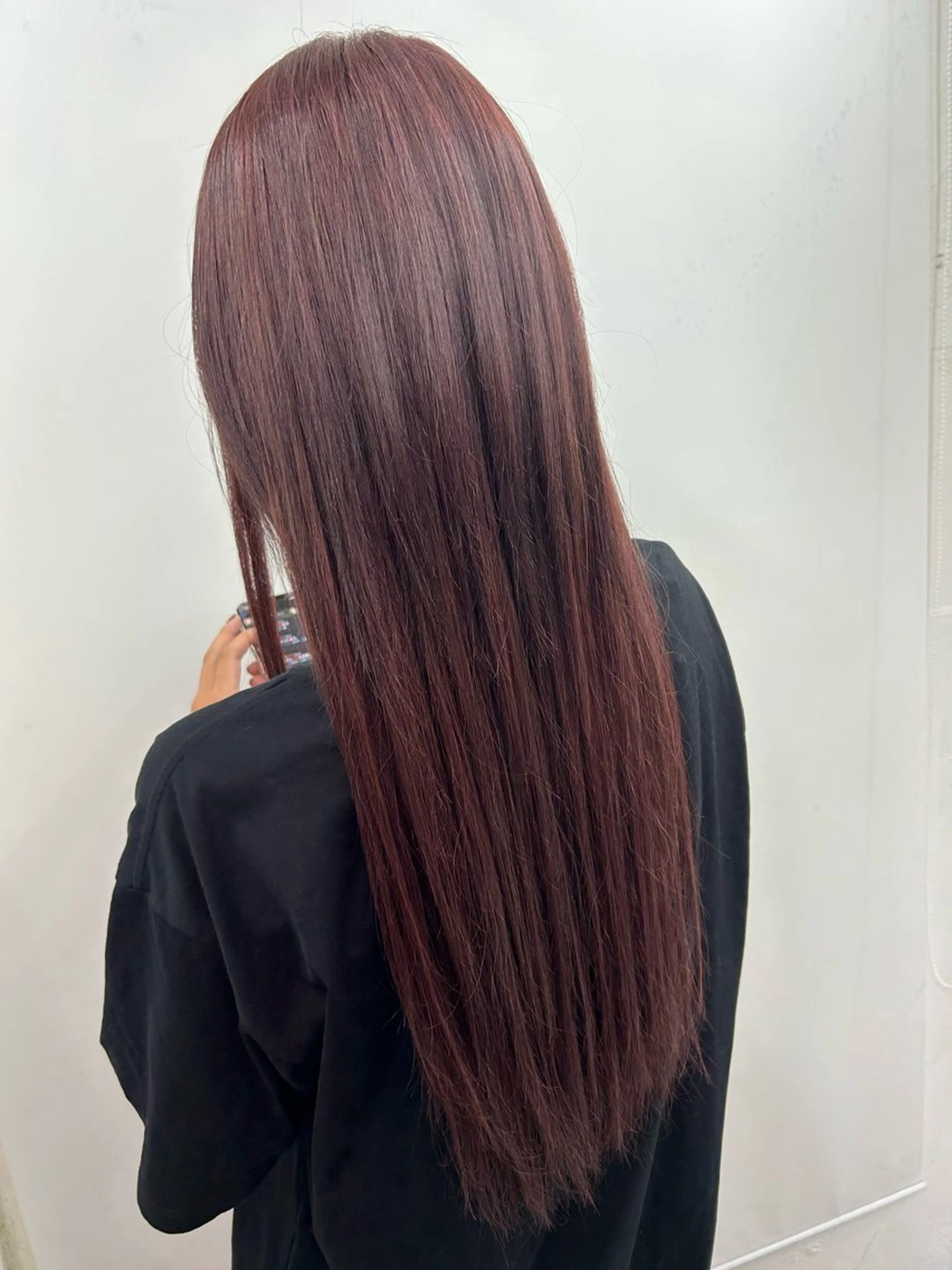 ロング カラー シールエクステ バレイヤージュ ブラウンカラー ハイライトカラー ピンクカラー レイヤー/エクステ alpha下妻のヘアスタイル