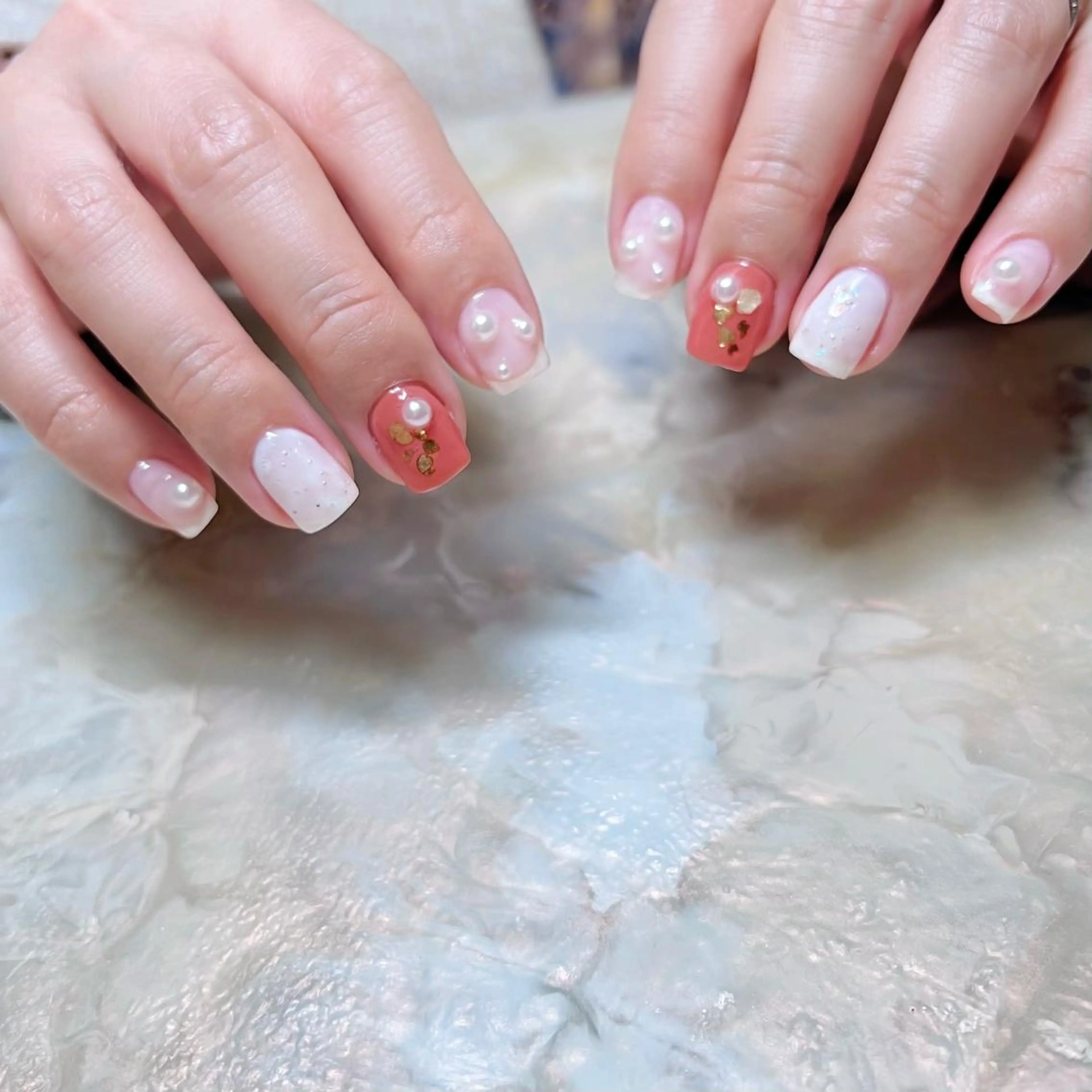 ネイル マグネットネイル ニュアンスネイル ショートネイル gemickle nailのネイルデザイン