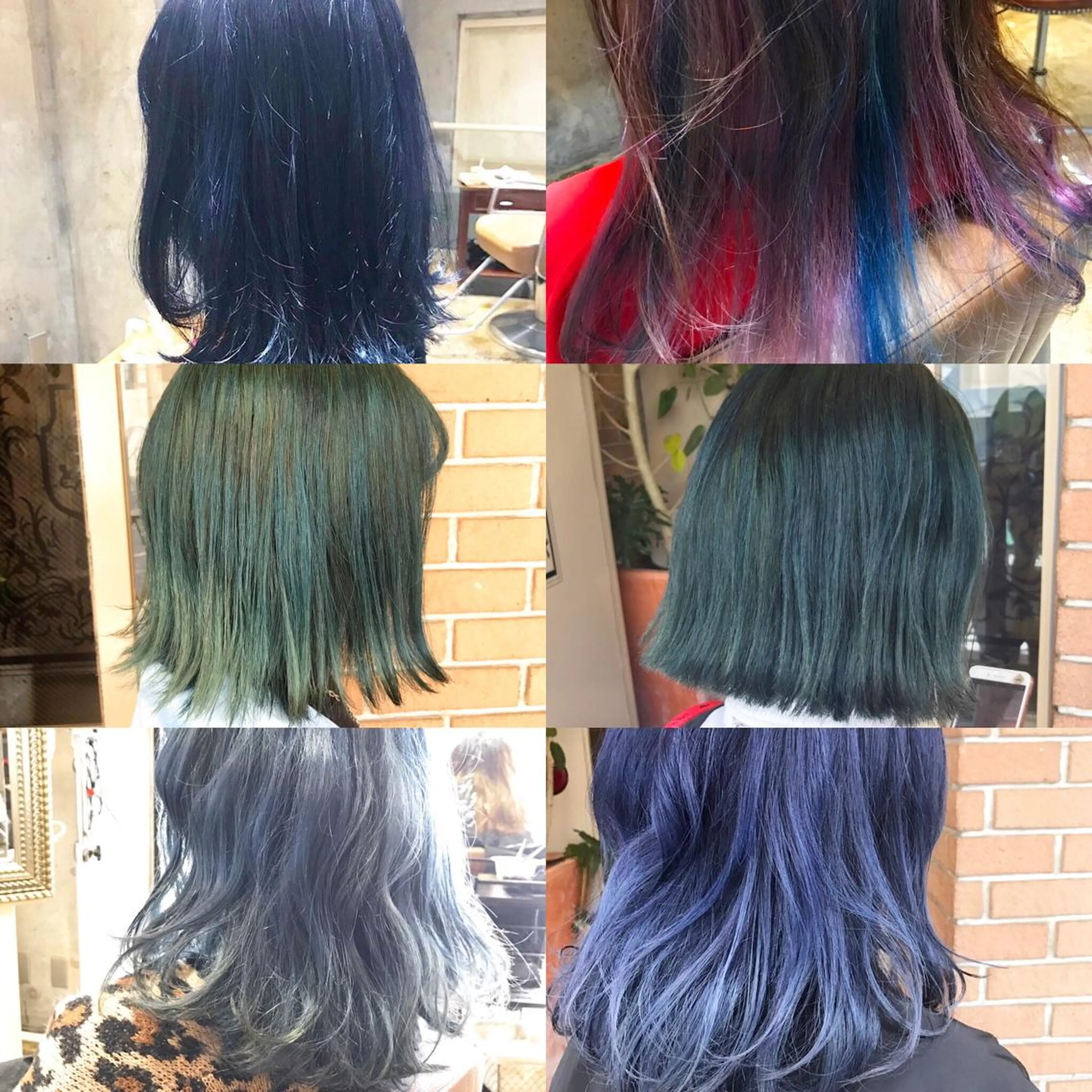 ショート カラー パーマ ヘアアレンジ メンズ キッズ ネイル マツエク・マツパ ブルーカラー ダブルカラー ブルー グリーン サロンドミルク 原宿のヘアスタイル