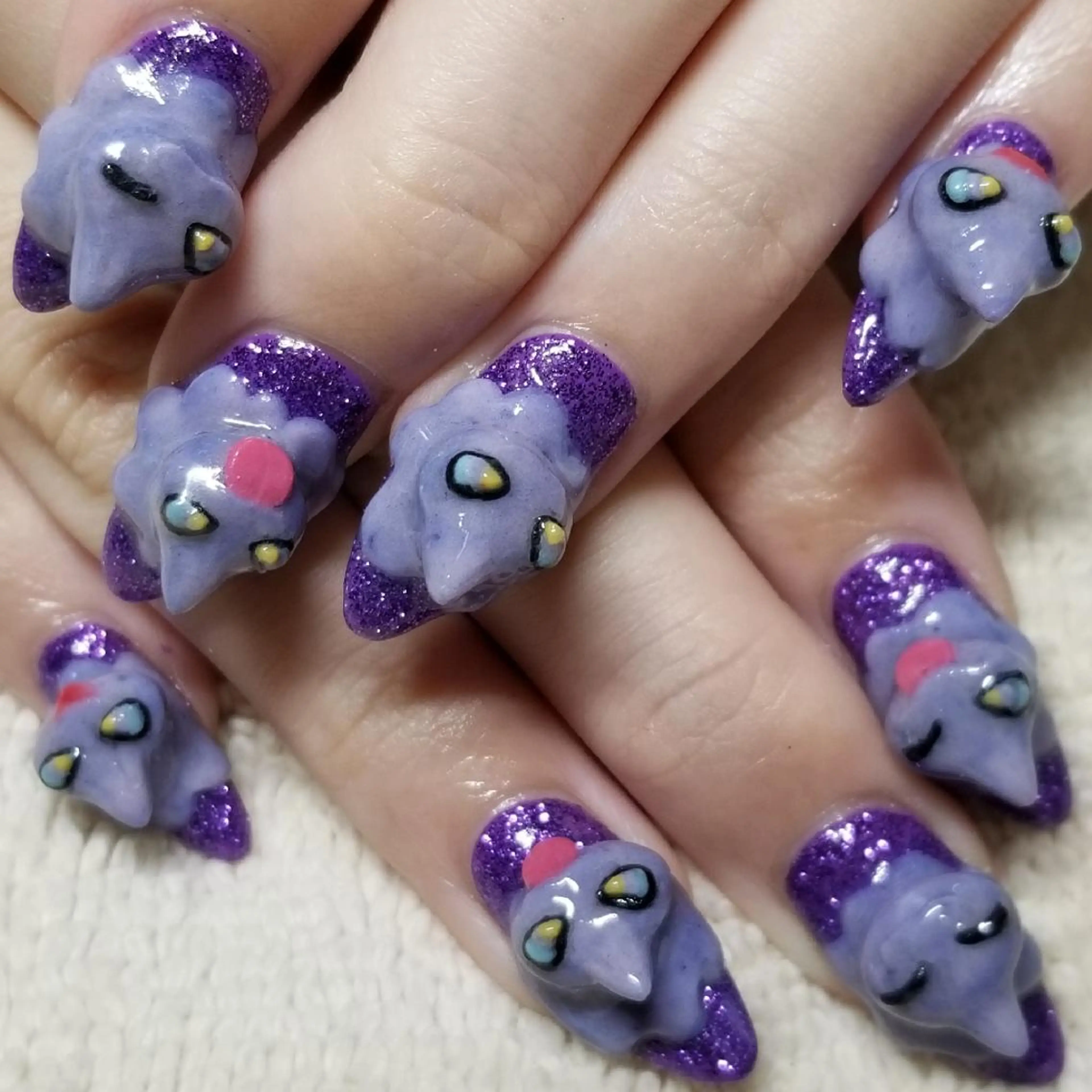 ネイル ラメ(グリッター) ワンカラーネイル パープル ハンドネイル よしだ ひろきのネイルデザイン