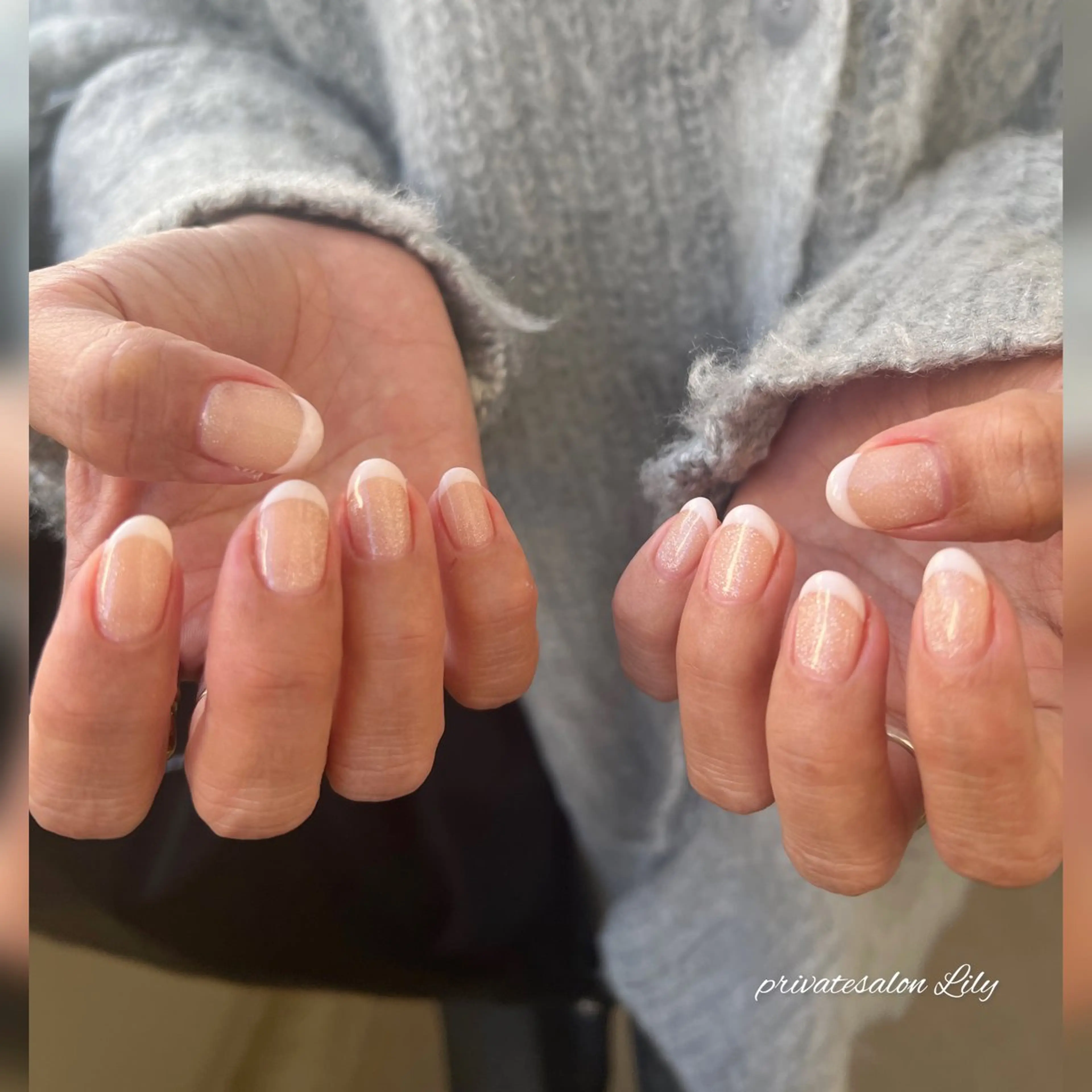 ネイル フレンチネイル マグネットネイル マグネットフレンチ ハンドネイル salon Lilyのネイルデザイン