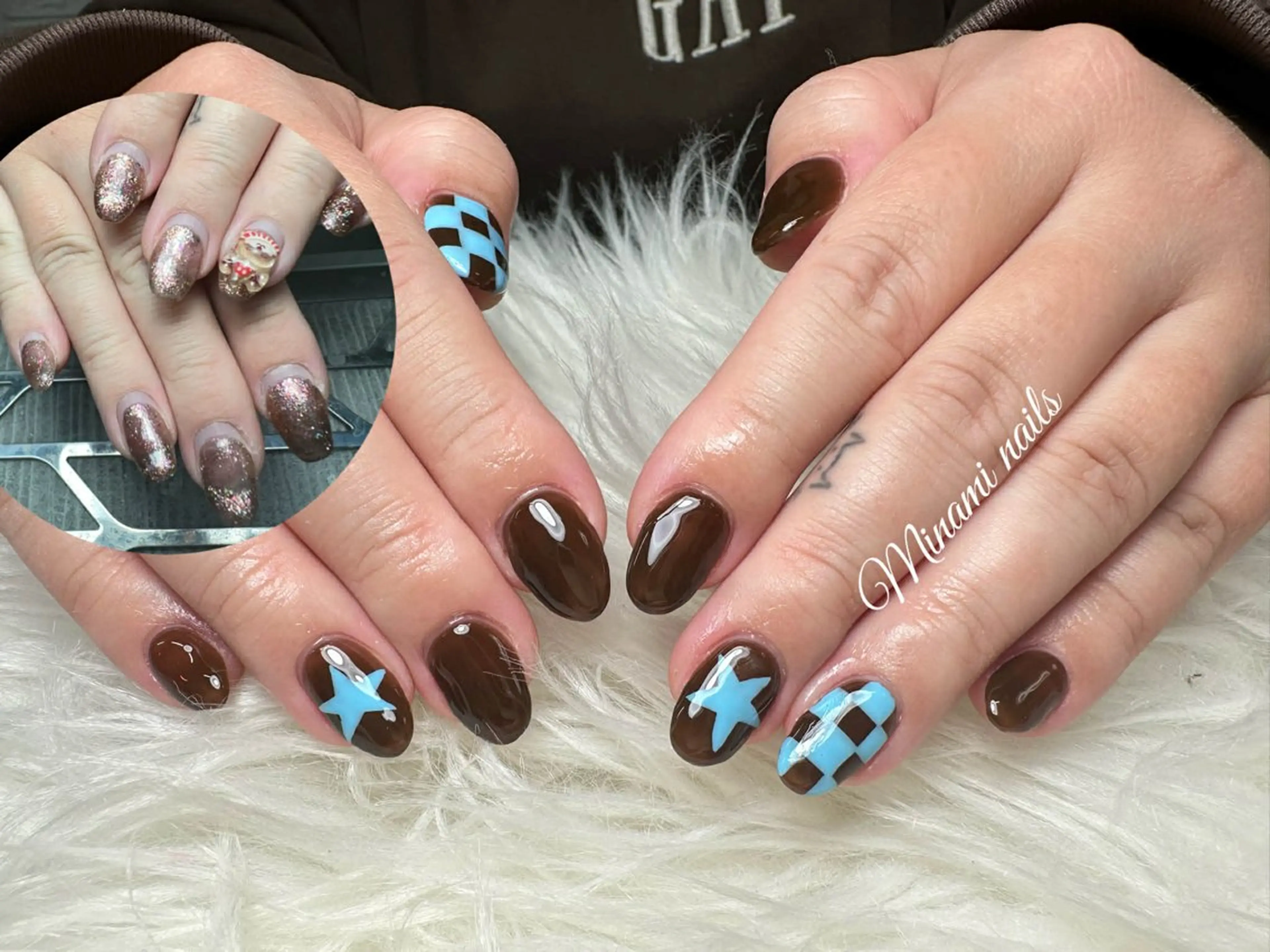 ネイル アートネイル オーロラネイル ガーリー キラキラネイル 韓国ネイル ハンドネイル Minami Nailsのネイルデザイン