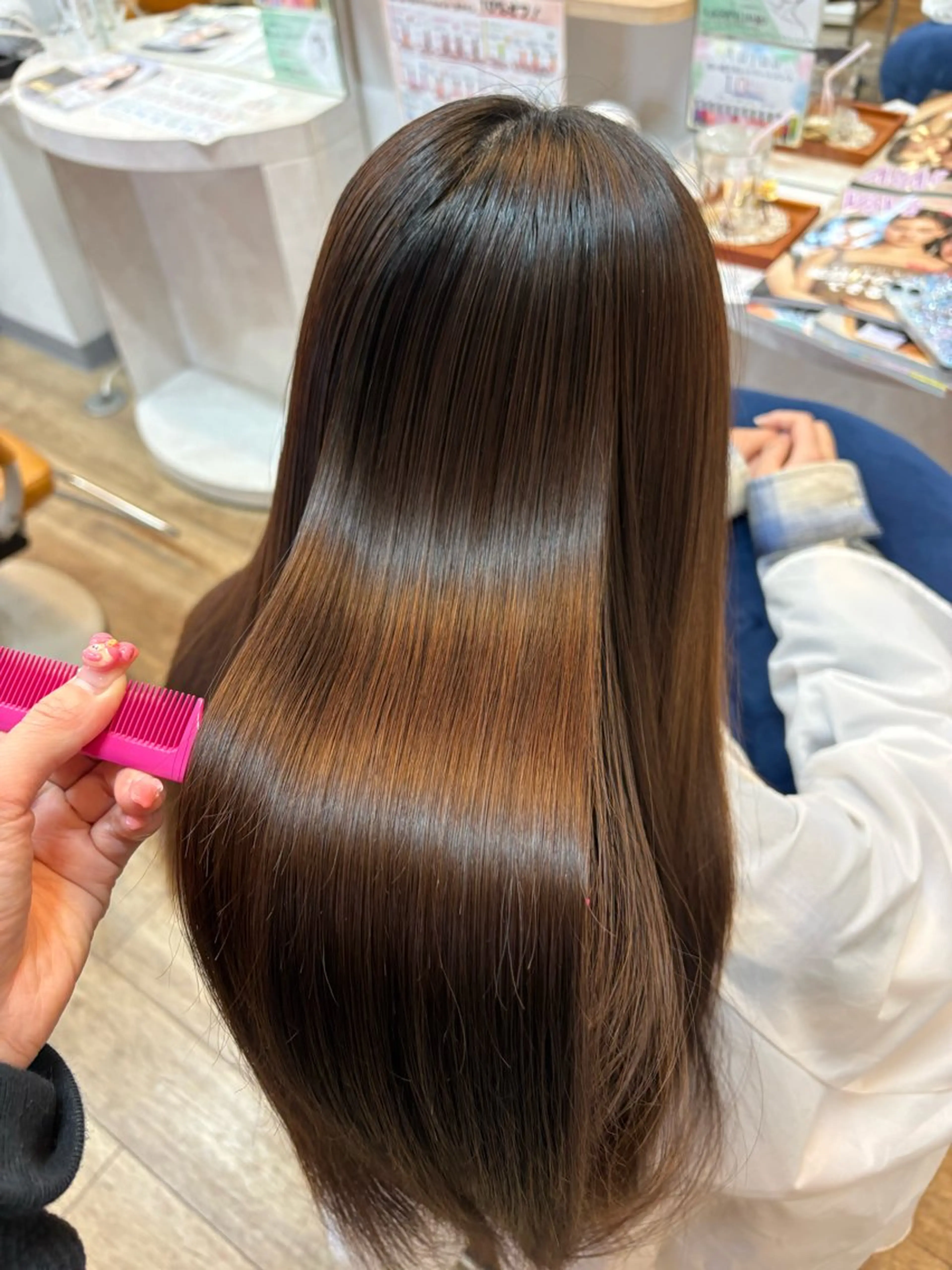 ロング カット ヘアカラー トリートメント 🩶透明感カラー/ 縮毛矯正LUNA🩶のヘアスタイル