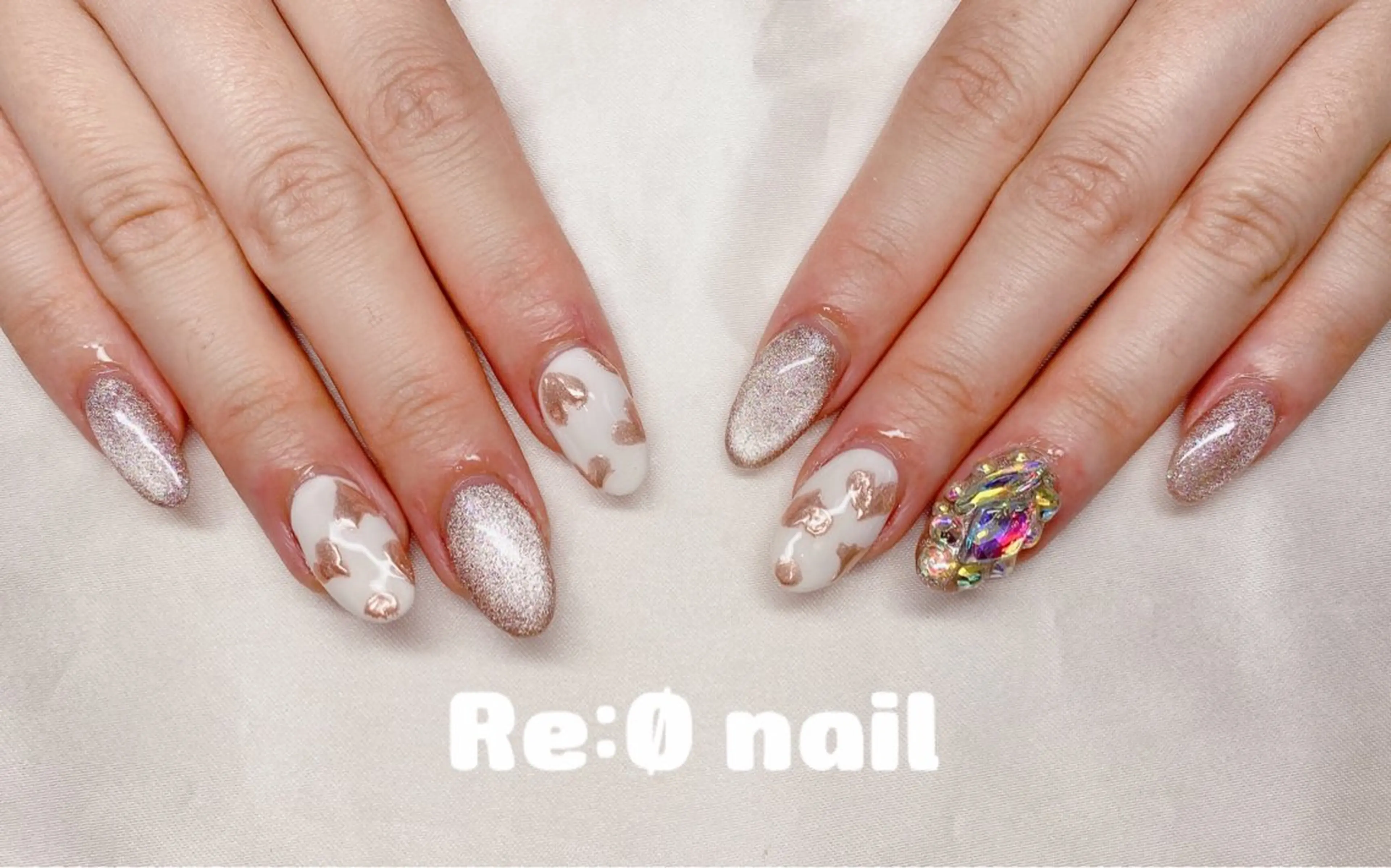 ネイル ハート マグネットネイル ミラーネイル ハンドネイル Re:Ø nail 🩵TSUJIのネイルデザイン