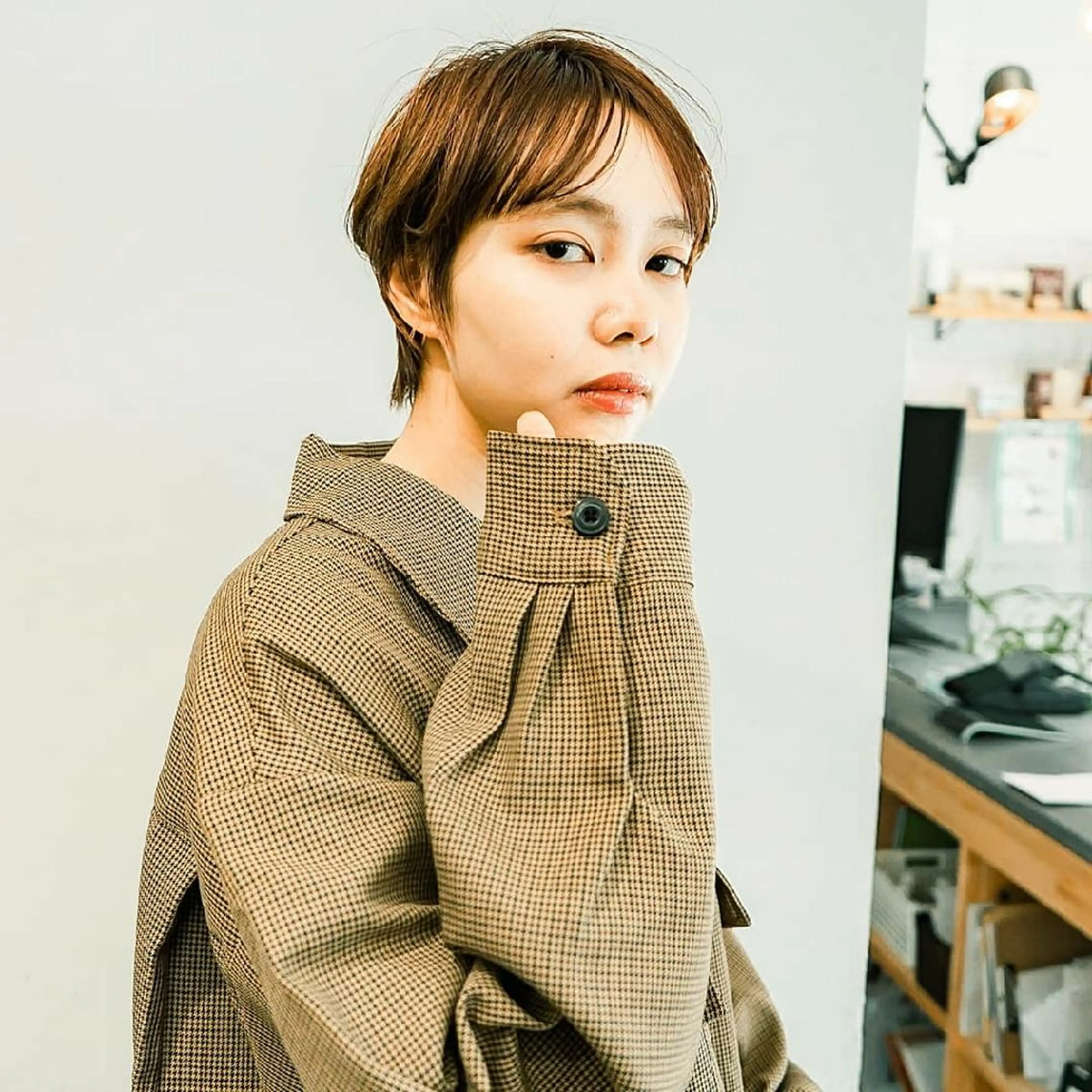 ショート ショートヘア カット ヘアカラー 巻ける髪質改善で美髪 にデザイン✨/よしみのヘアスタイル