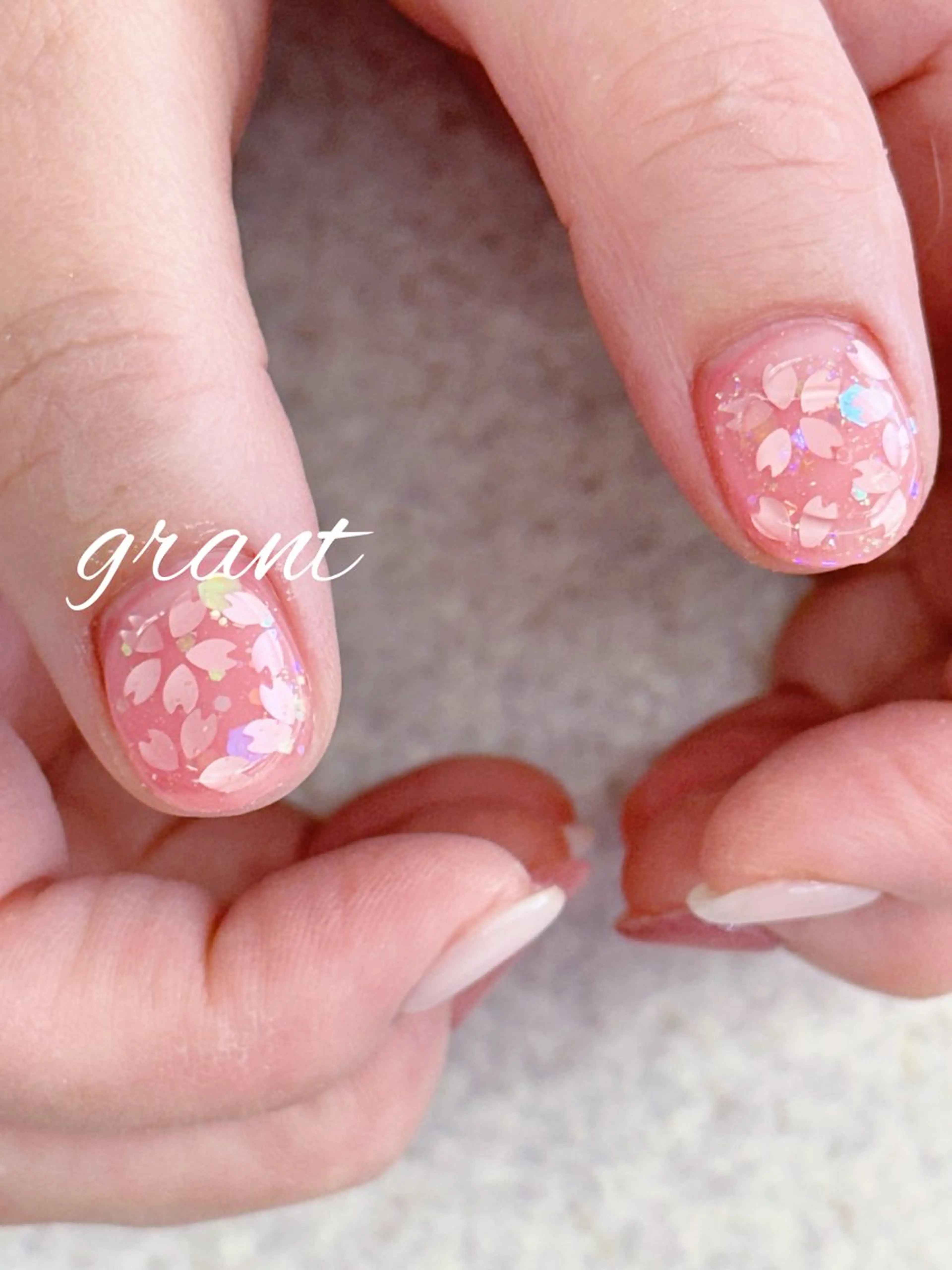 ネイル 桜ネイル 春ネイル ハンドネイル nail salon grant所属・nailsalon grantのネイルデザイン