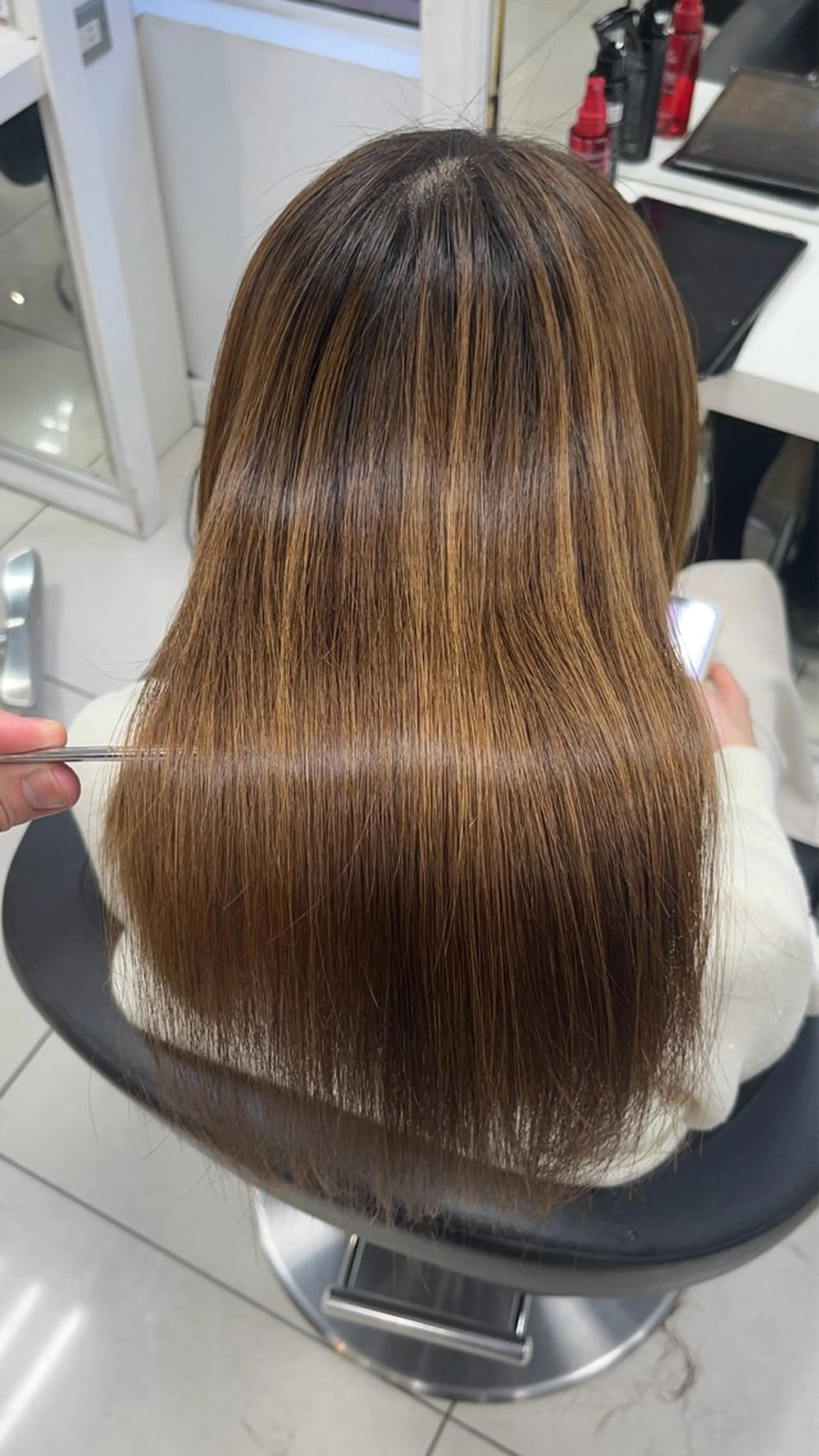 ロング パーマ カット 縮毛矯正 縮毛矯正指名No.1 艶カラー/SHIMAのヘアスタイル