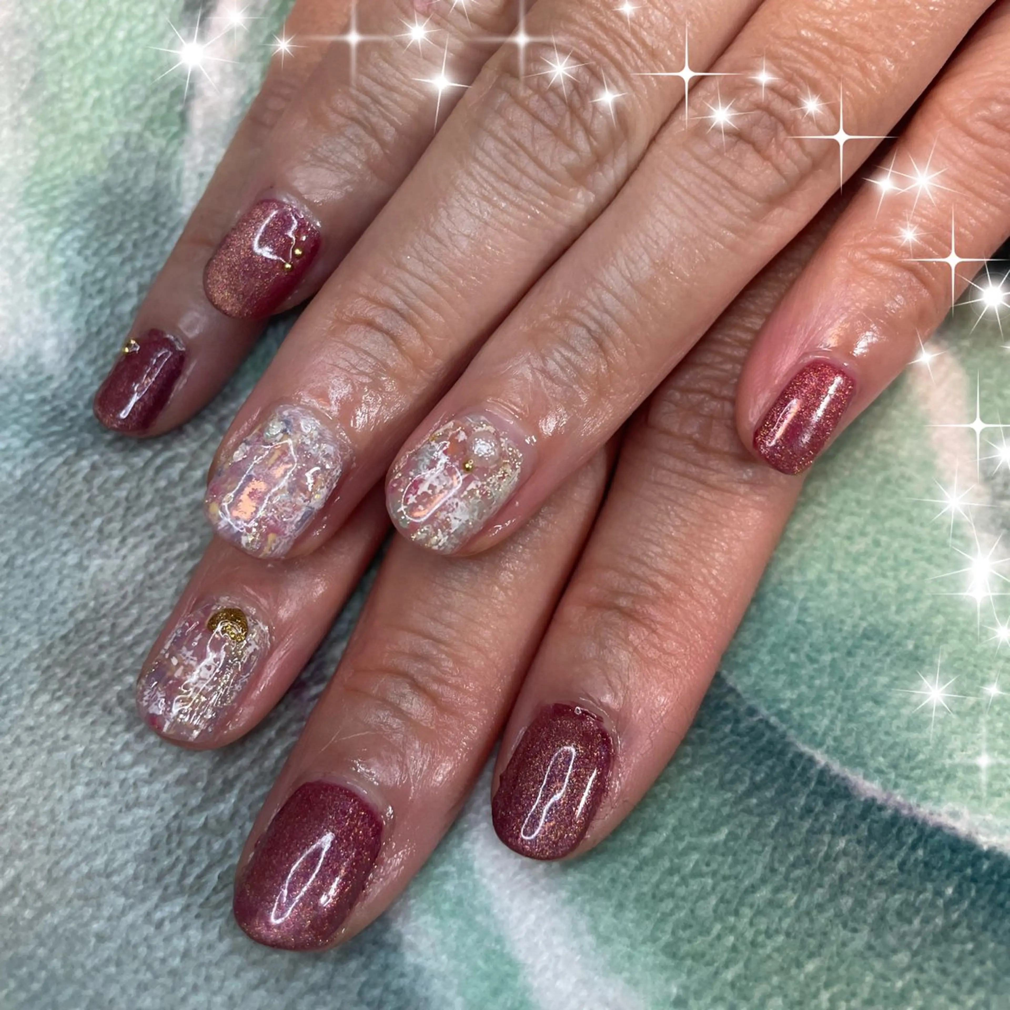 ネイル マグネットネイル ツイードネイル NAIL★M 真紀のネイルデザイン