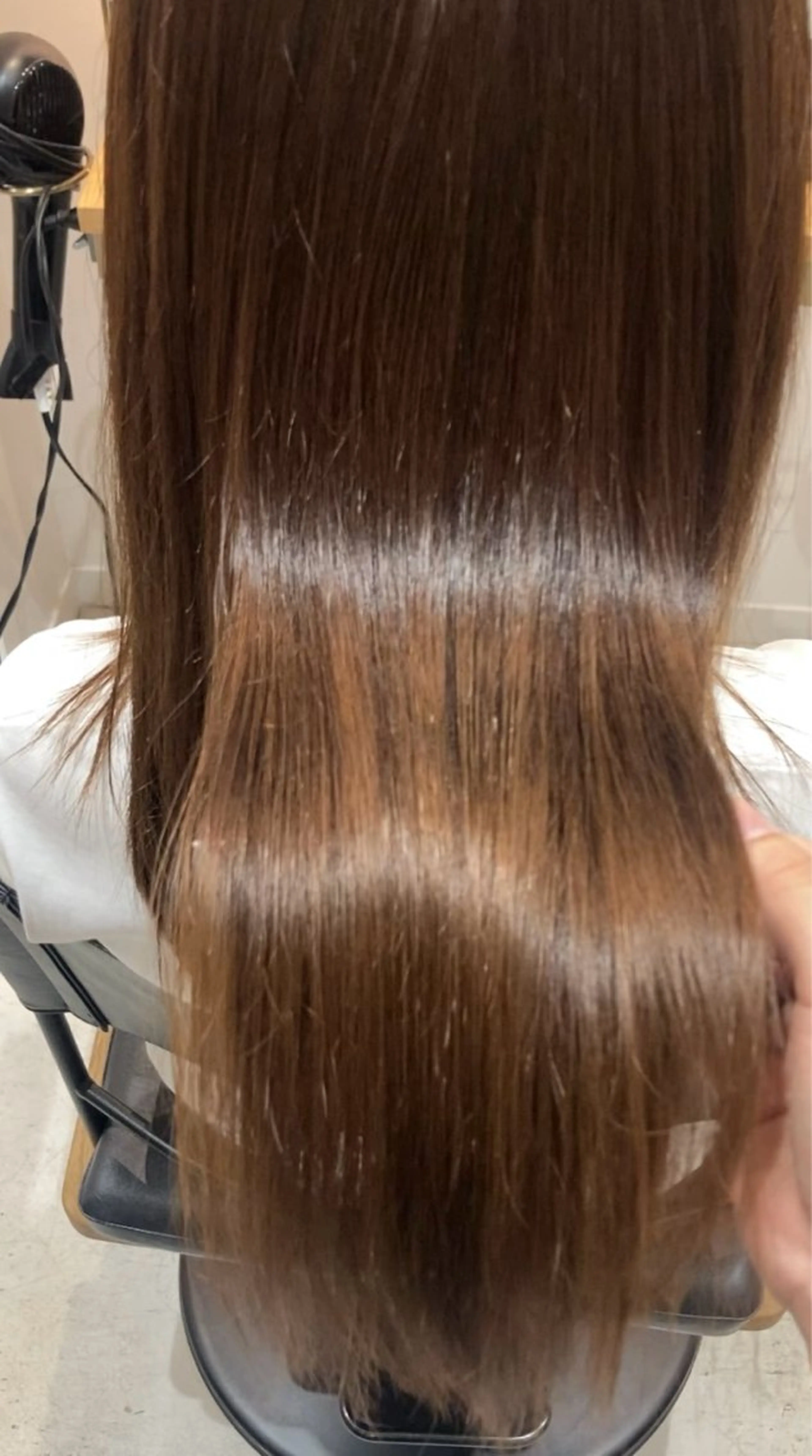 セミロング パーマ セミロングパーマ くせ毛 ストレートパーマ 久野紗愛 【髪質改善　艶髪】のヘアスタイル