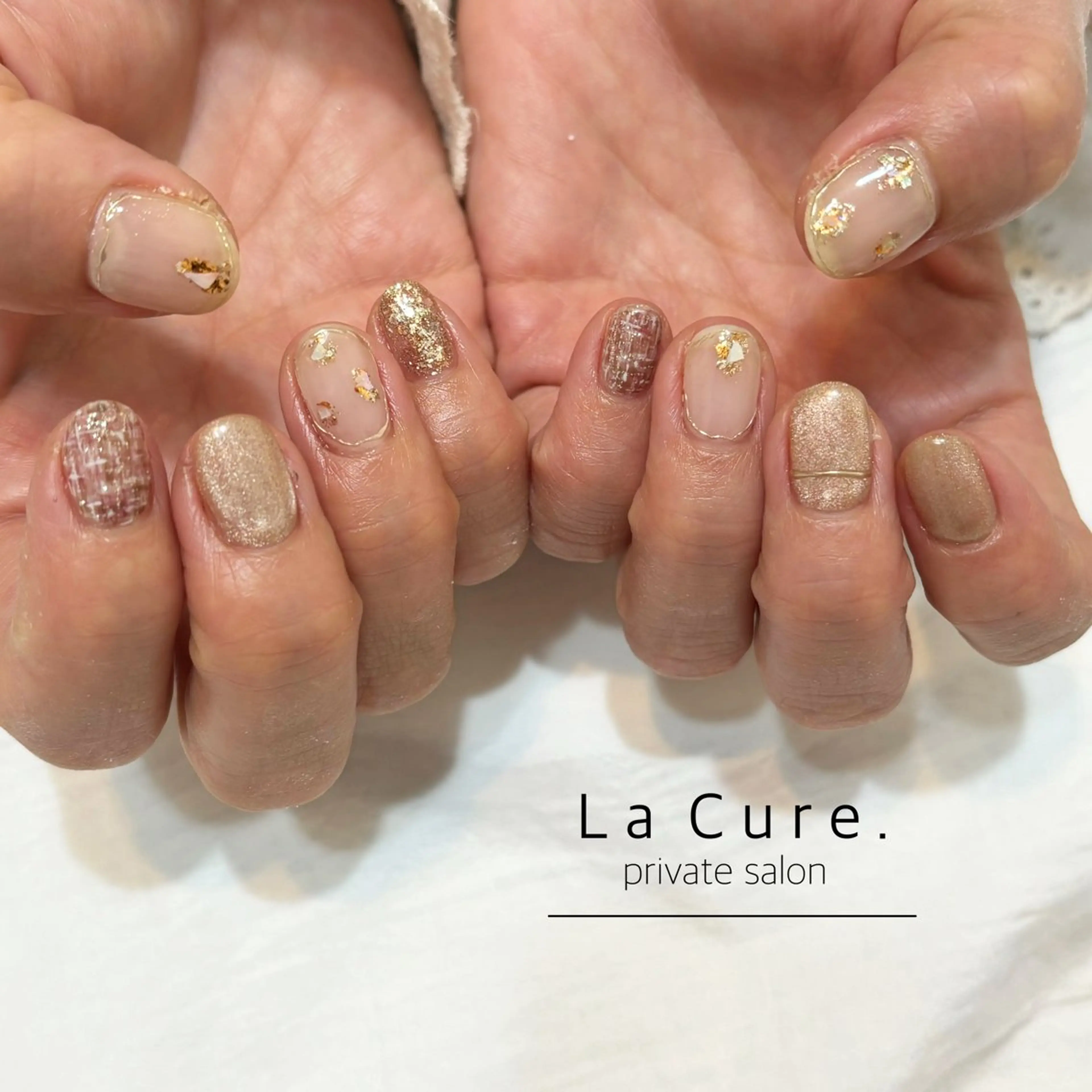 ネイル ジェルネイル マグネットネイル ニュアンスネイル ツイードネイル Lacure. misaのネイルデザイン