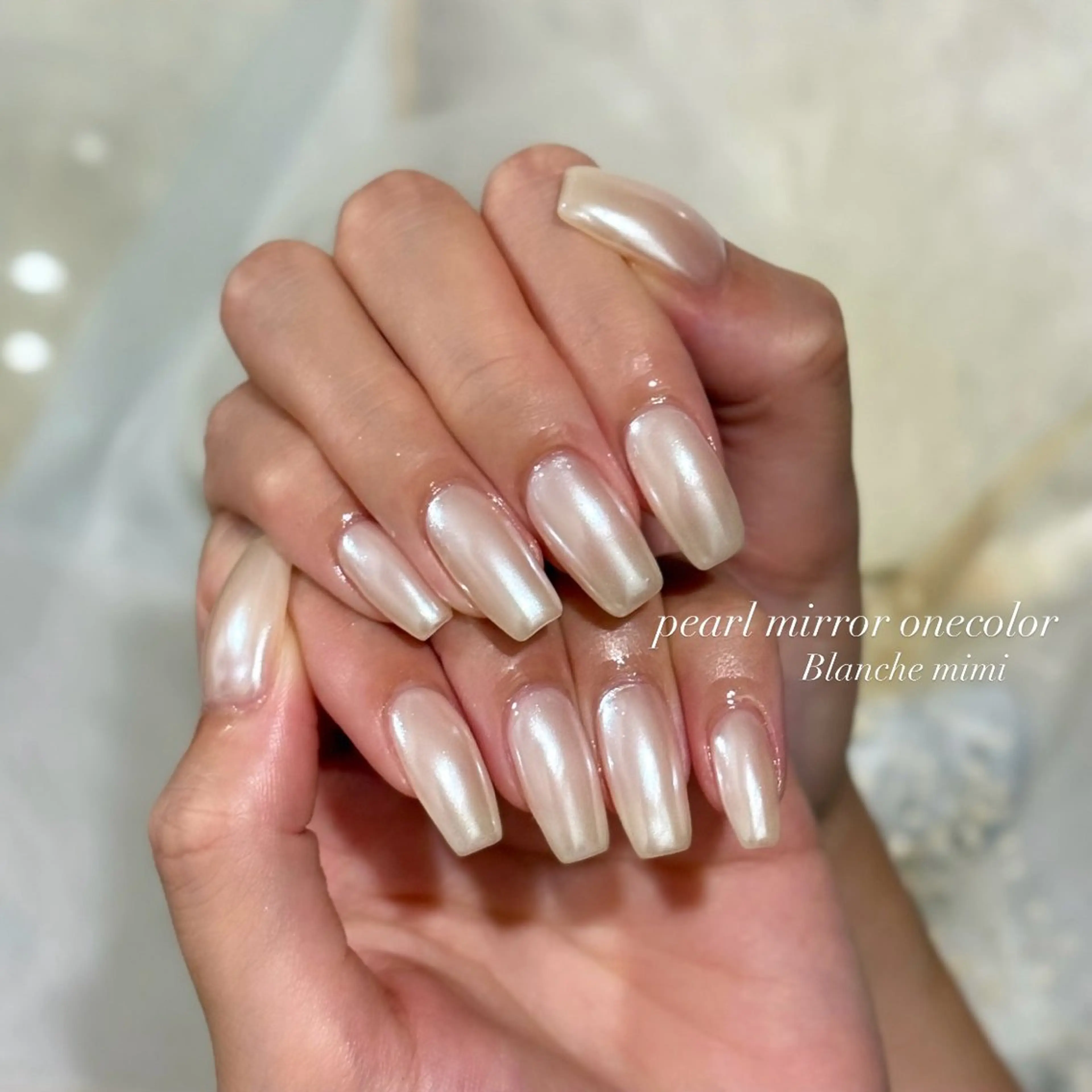 ネイル ミラーネイル ハンドネイル Blanche mimi.u_aのネイルデザイン