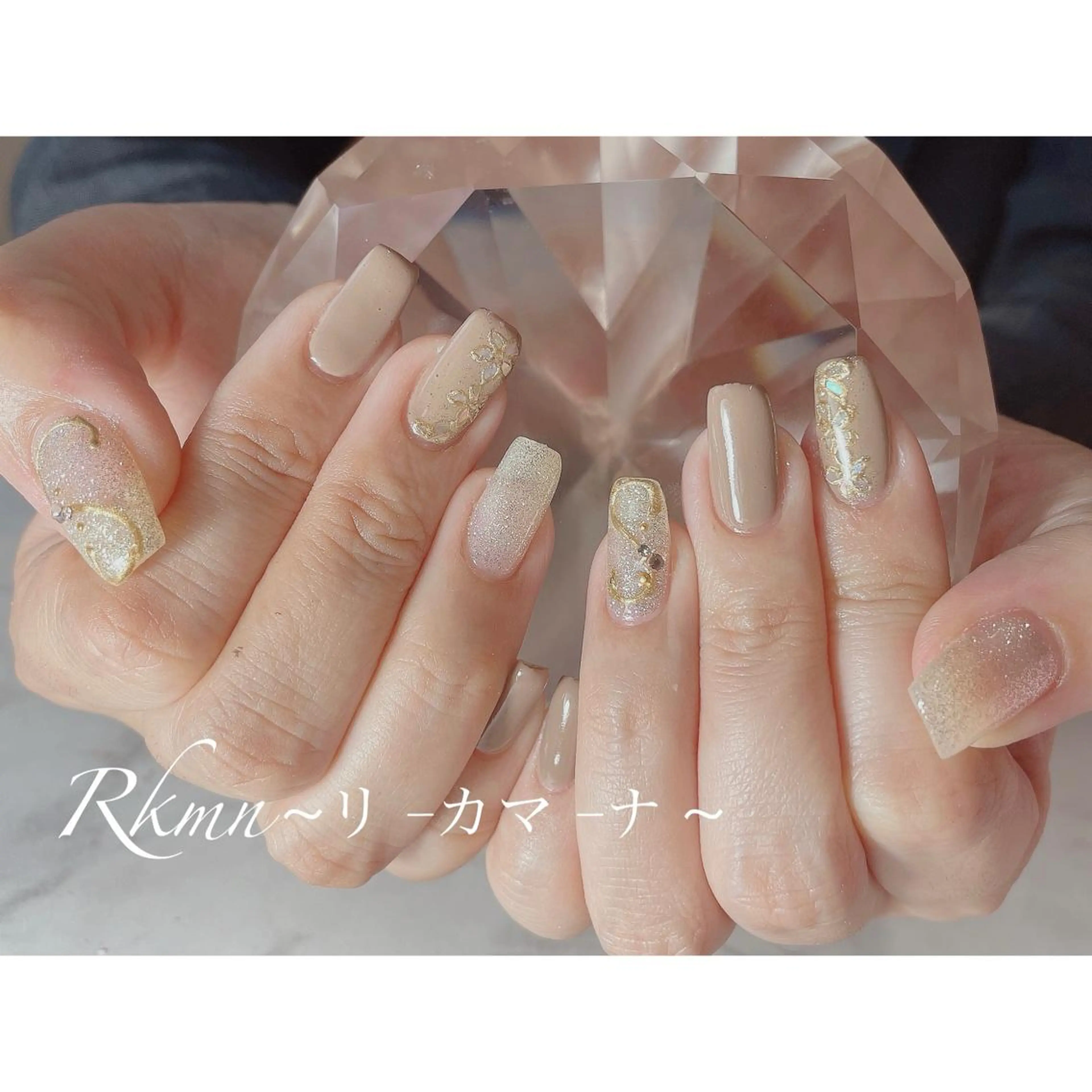 ネイル アートネイル フラワーネイル ミラーネイル 春ネイル ハンドネイル フットネイル ハンドケア Rkmn ~リ-カマ-ナ~のネイルデザイン