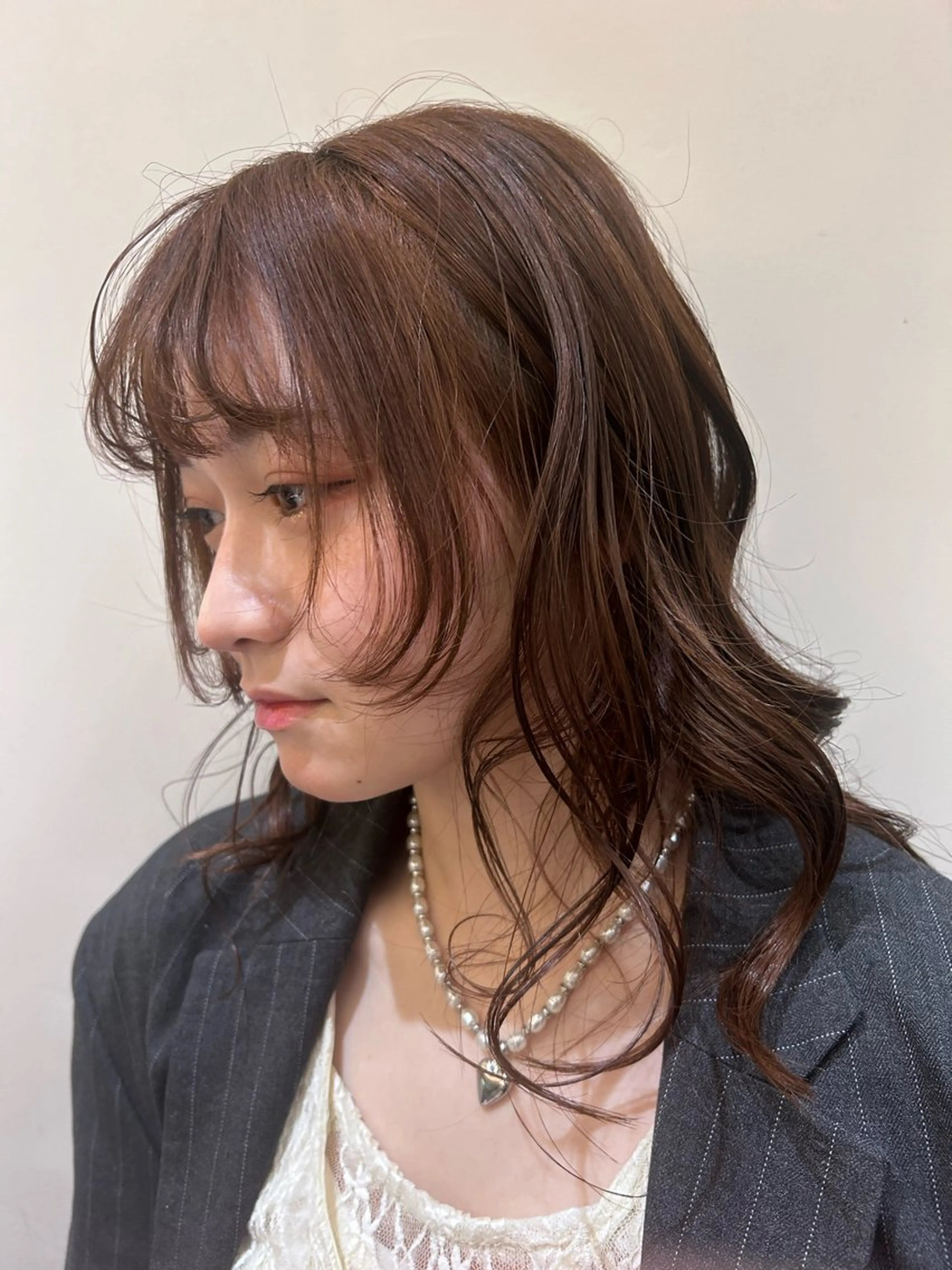 ミディアム カラー ヘアアレンジ 西山 菜己星のヘアスタイル