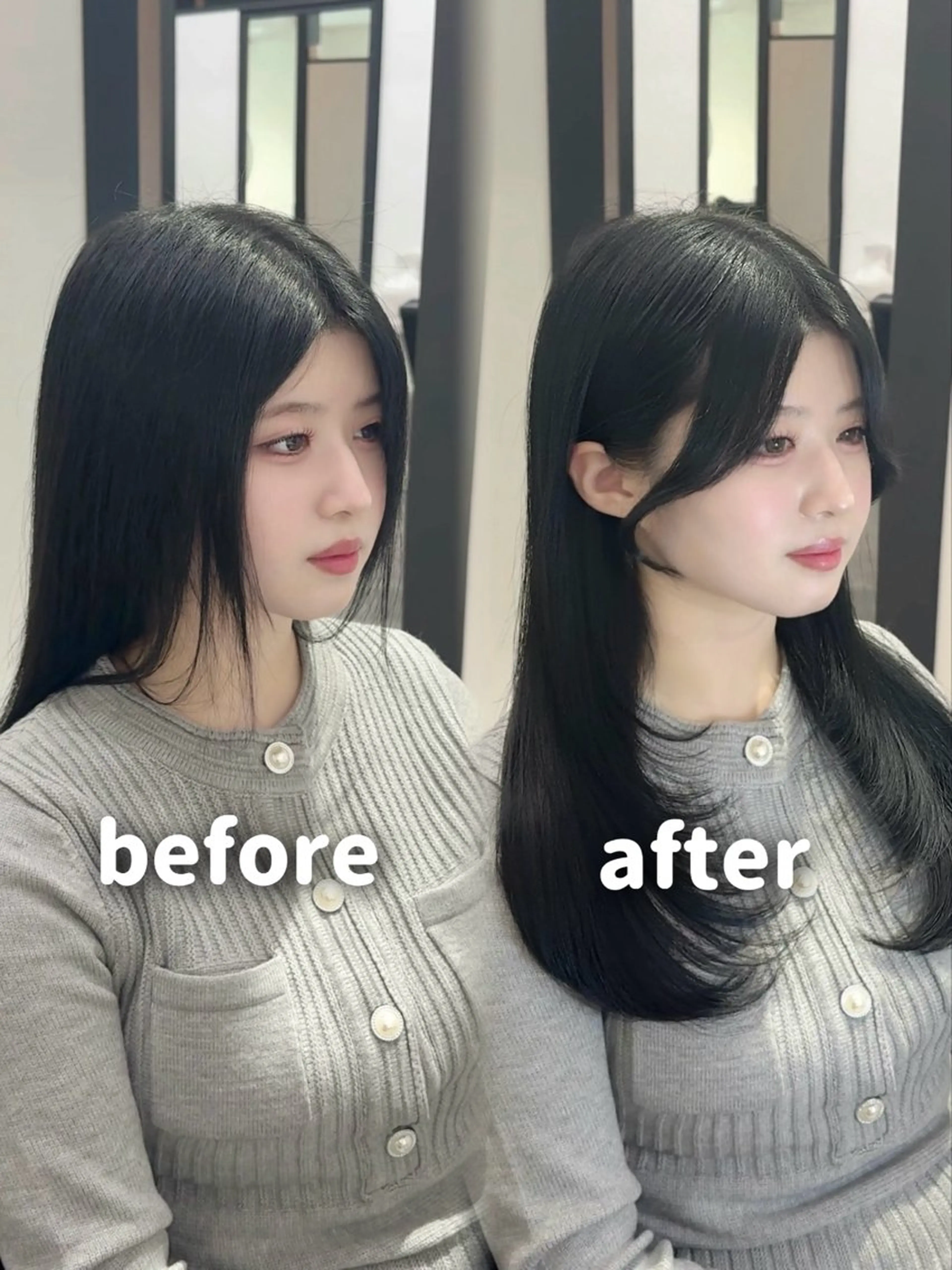 ロング カット トリートメント YUZU🎀顔まわり ×レイヤーカットのヘアスタイル