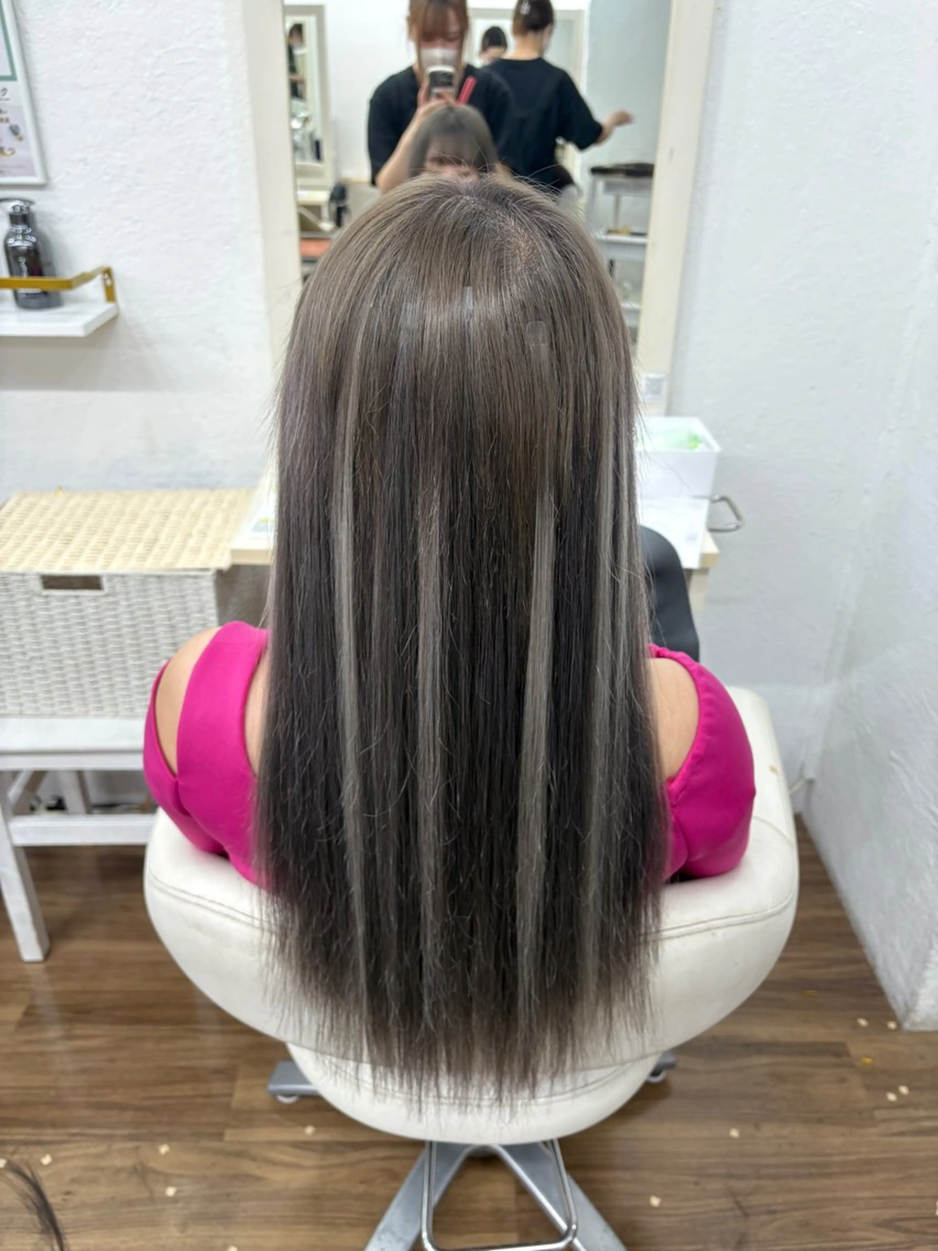 ロング エクステ ハイライト エクステ GLOSS 心斎橋 山上のヘアスタイル