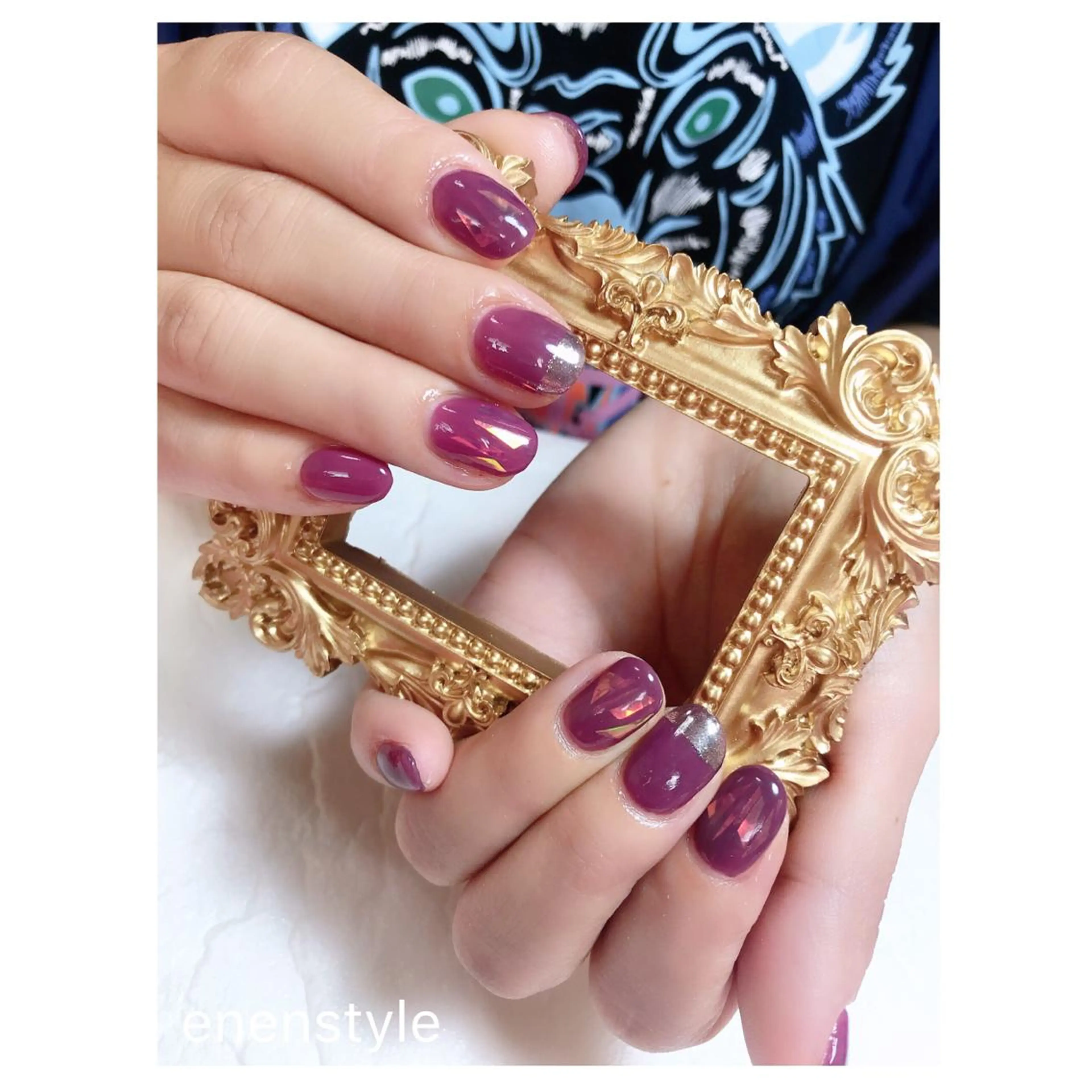 ショート ネイル ジェルネイル ミラーネイル ニュアンスネイル オフィスネイル シンプルネイル ハンドネイル 👑enen style👑のネイルデザイン