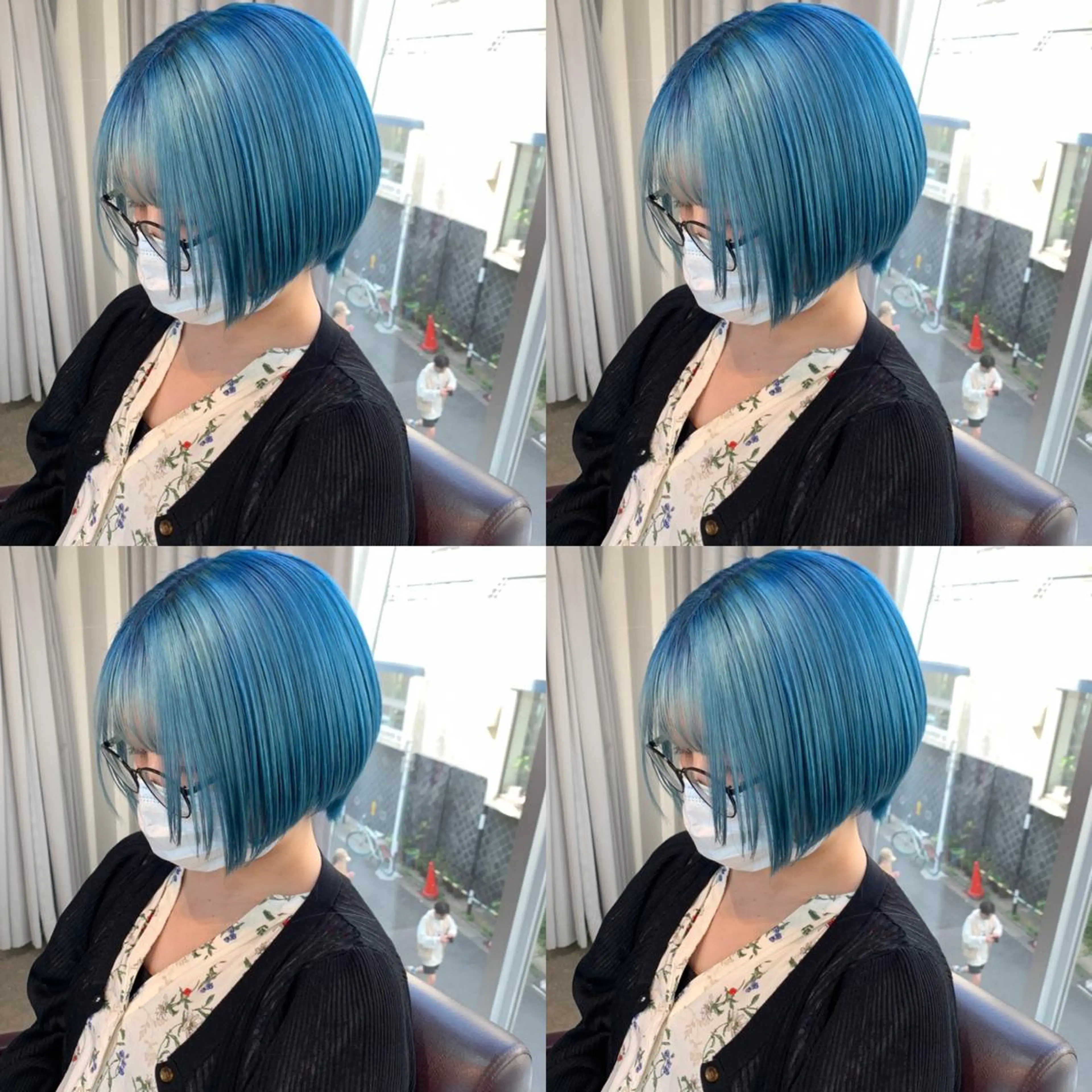 ショート カラー ブルーカラー カット ヘアカラー トリートメント ヘアセット 💜ハイトーン💛 マジカルかいちゃんのヘアスタイル