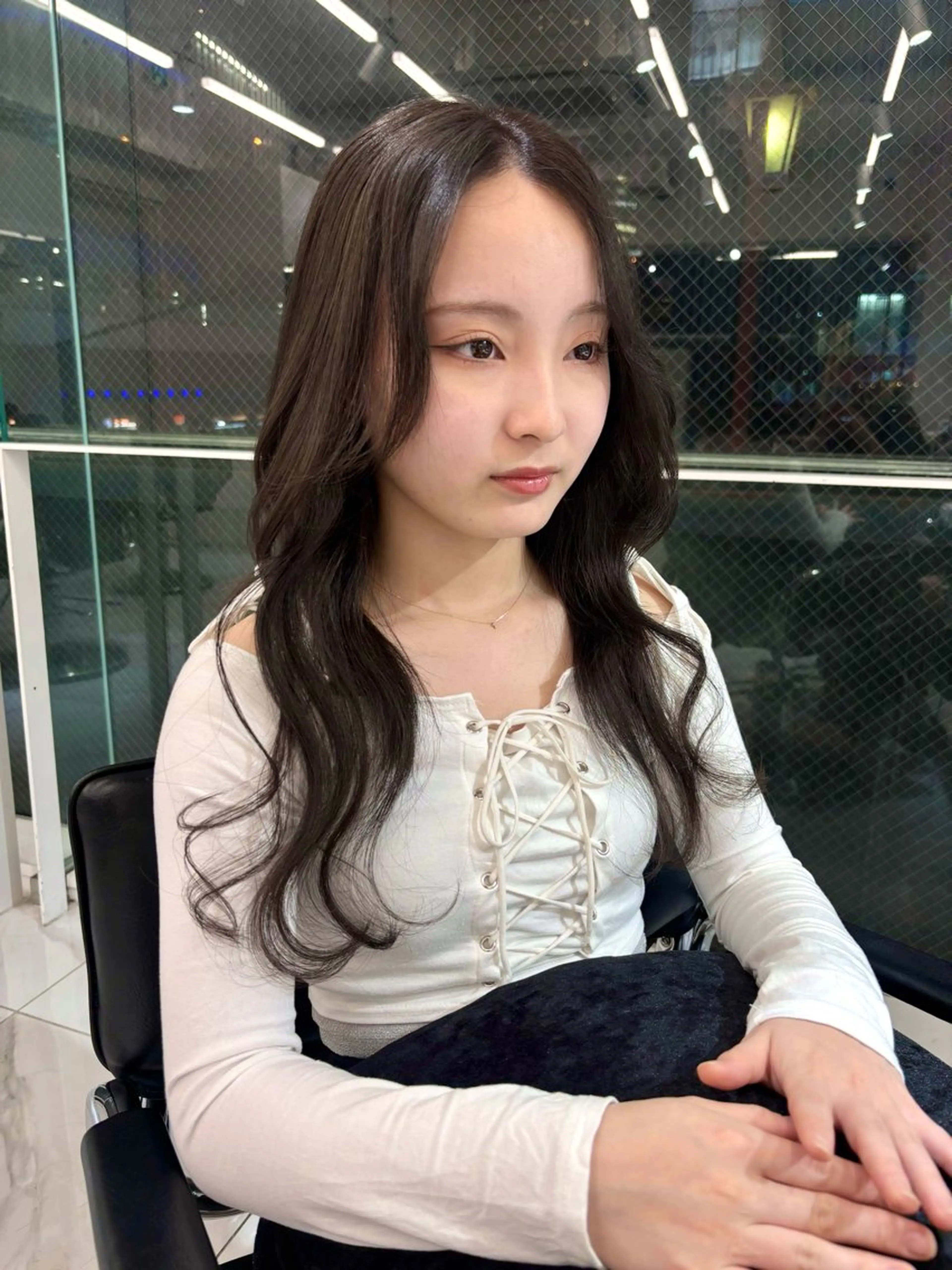 ロング 顔周りカット ロング 🩶大人韓国ヘア 渋谷/Satsukiのヘアスタイル