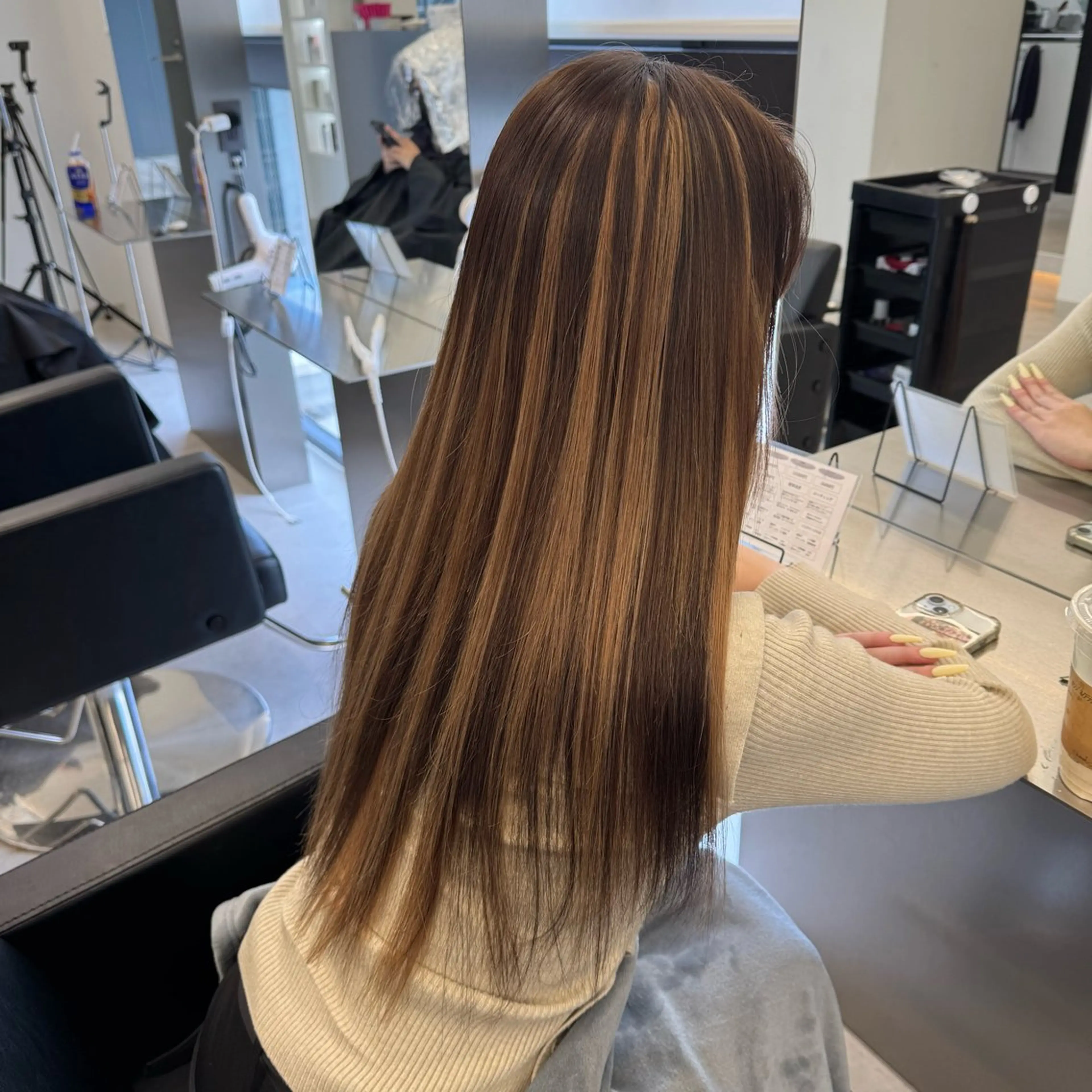 ロング カラー ハイライトカラー エクステ ハイライト ヘアカラー エクステ ハイトーン/エクステ /韓国ヘアKENTAのヘアスタイル