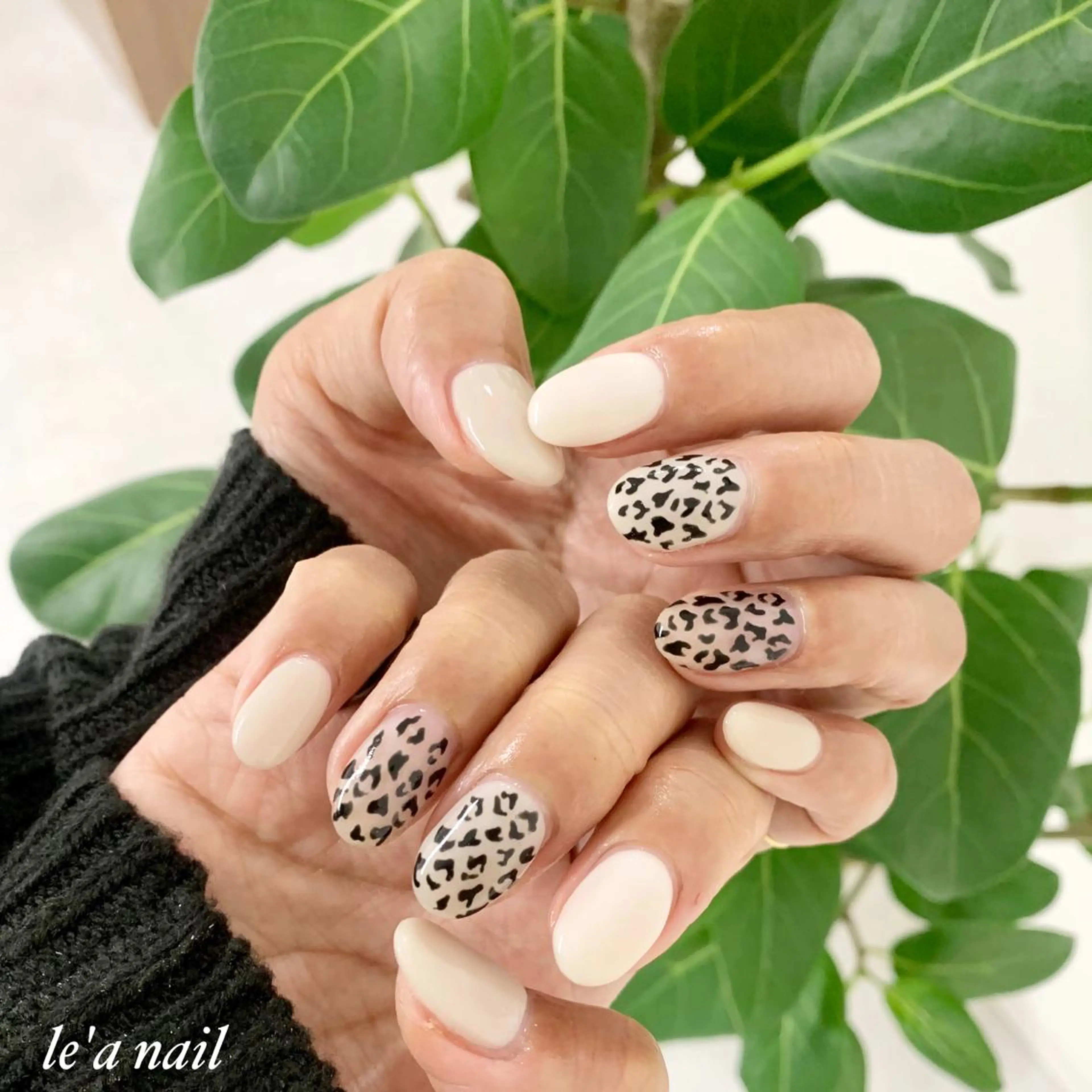 ネイル アニマル柄 アートネイル シンプルネイル pu muのネイルデザイン