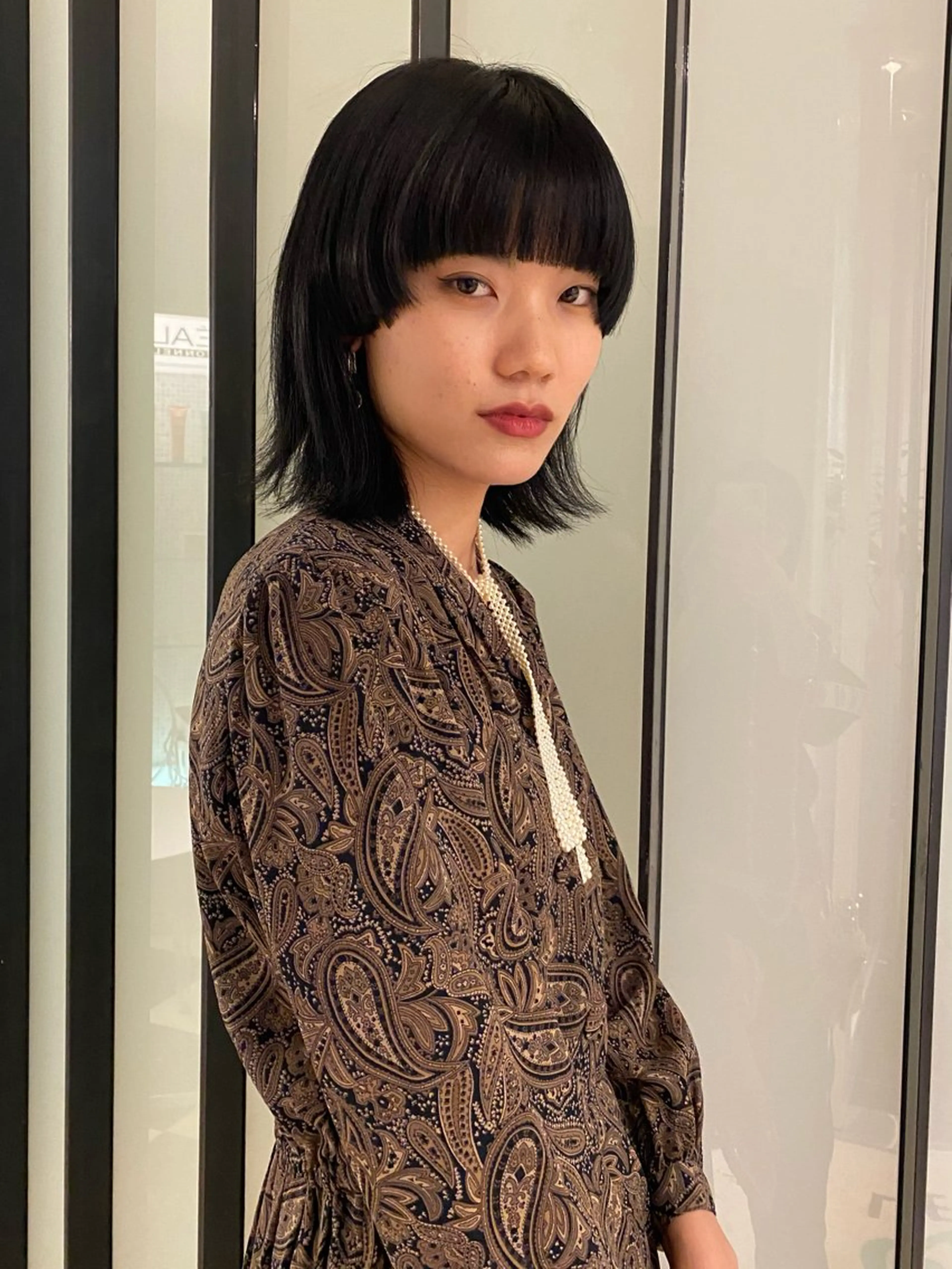 ミディアム 顔周りカット 姫カット 高山沙来/ストレート パーマ特化/縮毛矯正のヘアスタイル