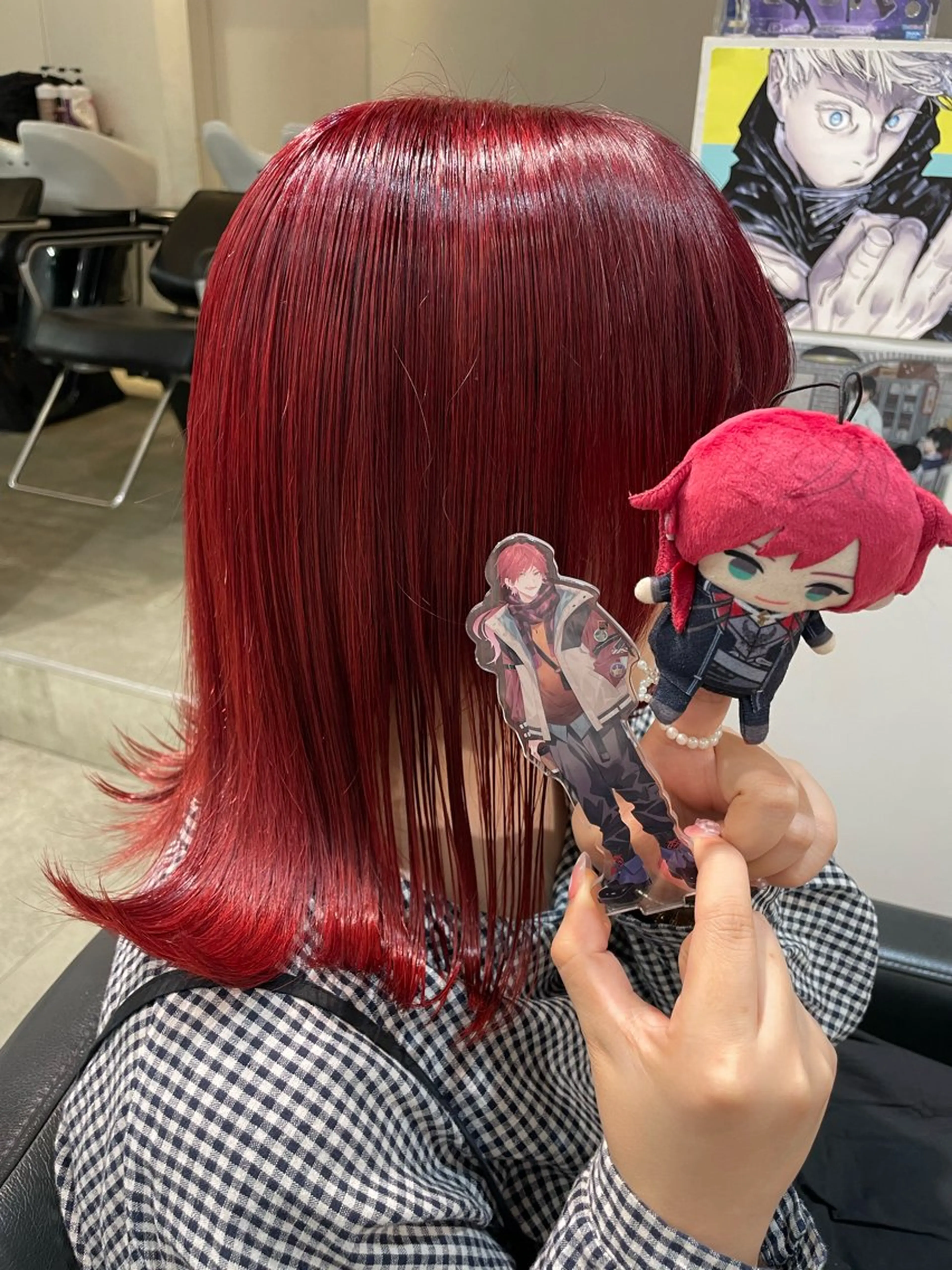 ロング カラー ブリーチ ボルドーカラー ケアブリーチ ダブルカラー レッドカラー ヘアカラー トリートメント インナーカラー 推し ブリーチ  髪質改善のヘアスタイル