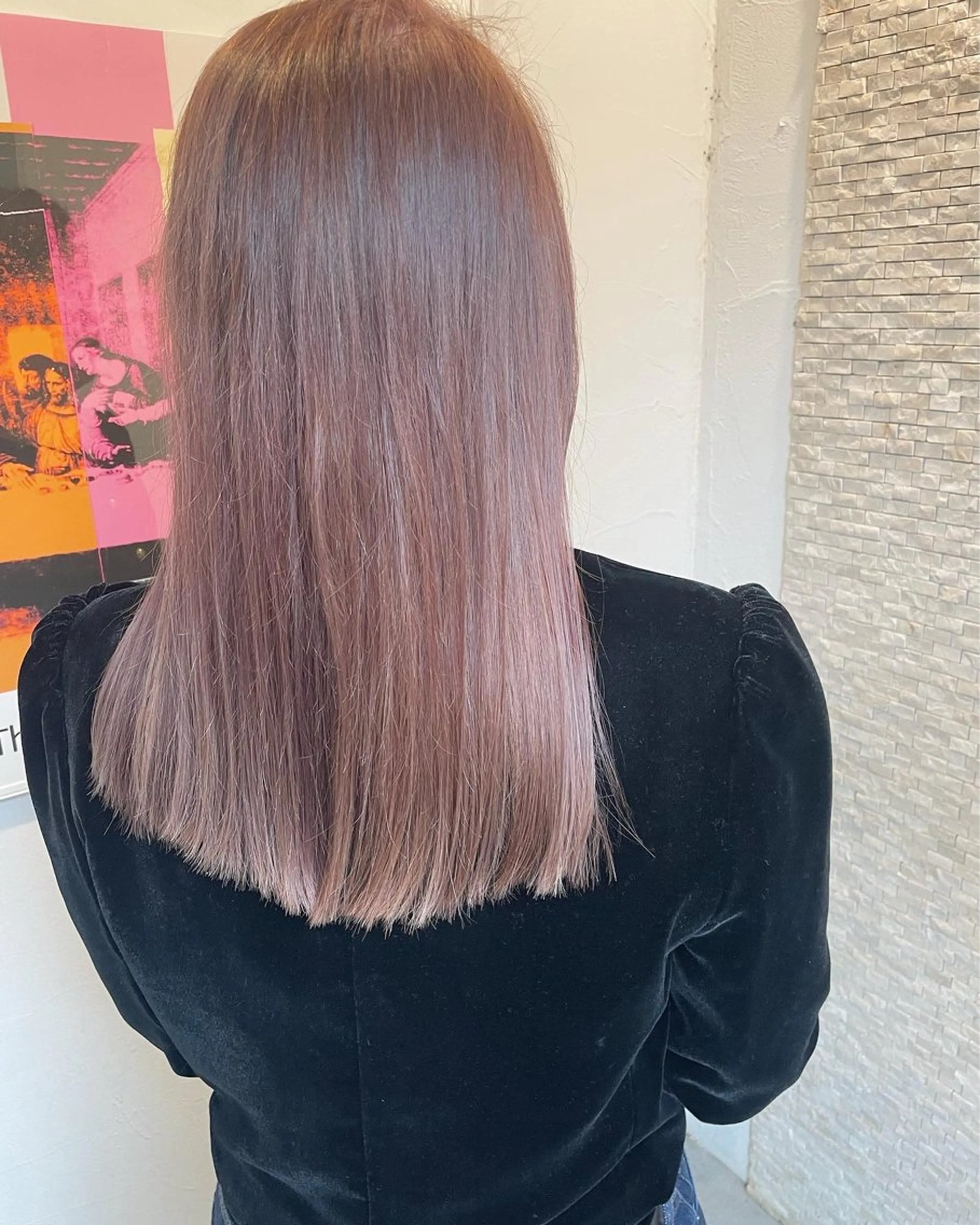 セミロング カット ヘアカラー トリートメント 平 ちひろのヘアスタイル