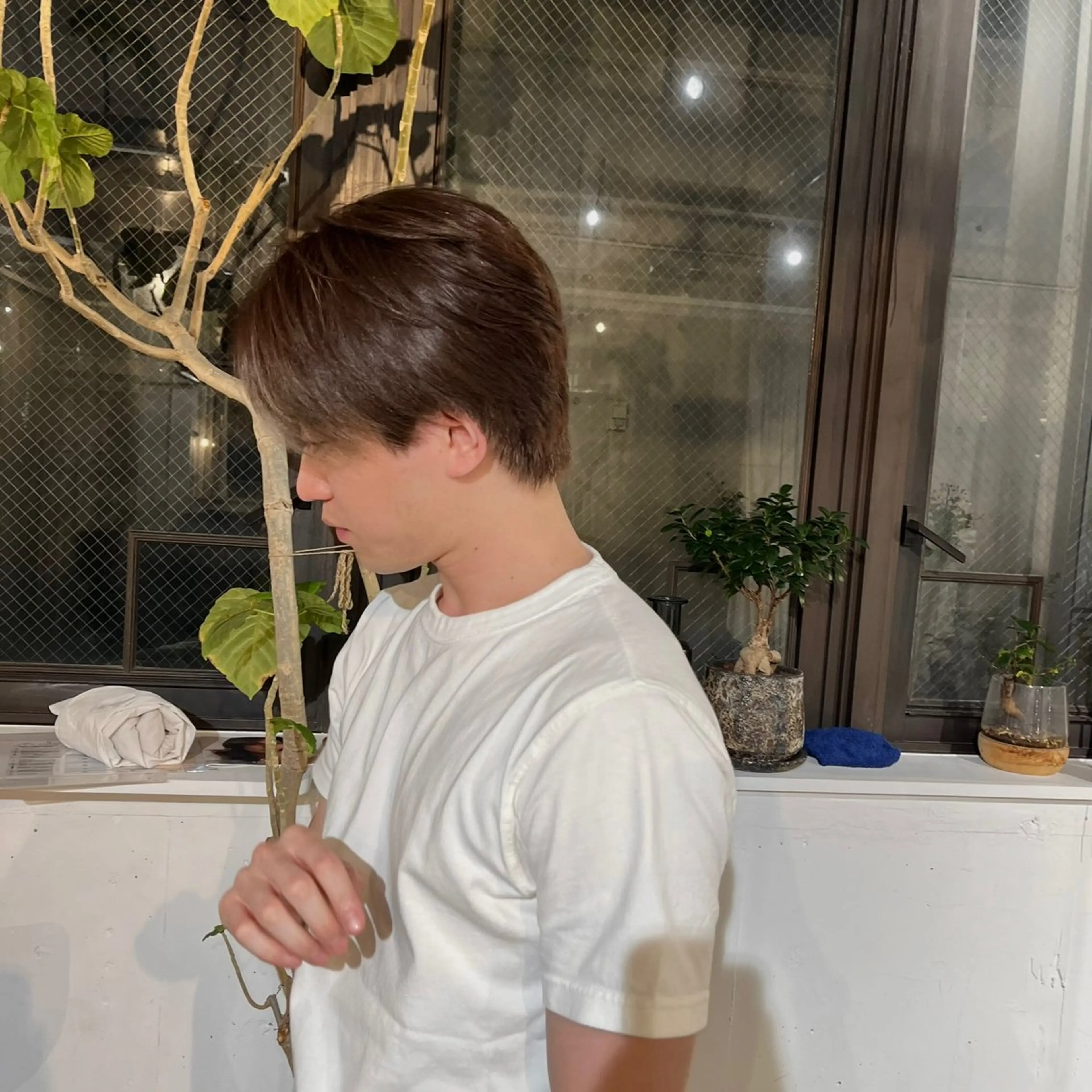 カラー メンズ ベージュカラー オリーブベージュ 海音🌺レイヤー カット/ケアリストのヘアスタイル