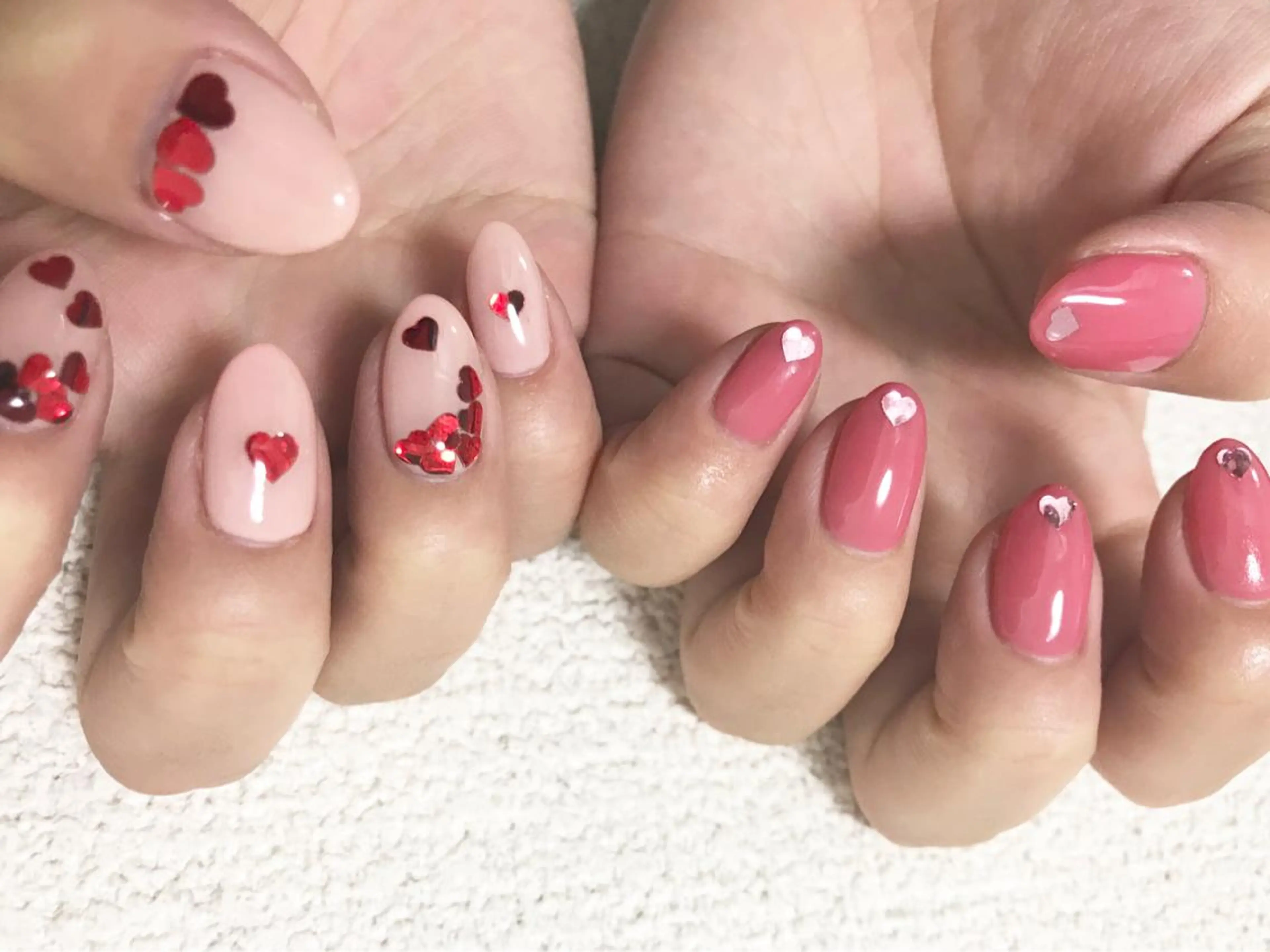 ロング ヘアアレンジ ネイル マツエク・マツパ バレンタイン Sunny side nailのネイルデザイン