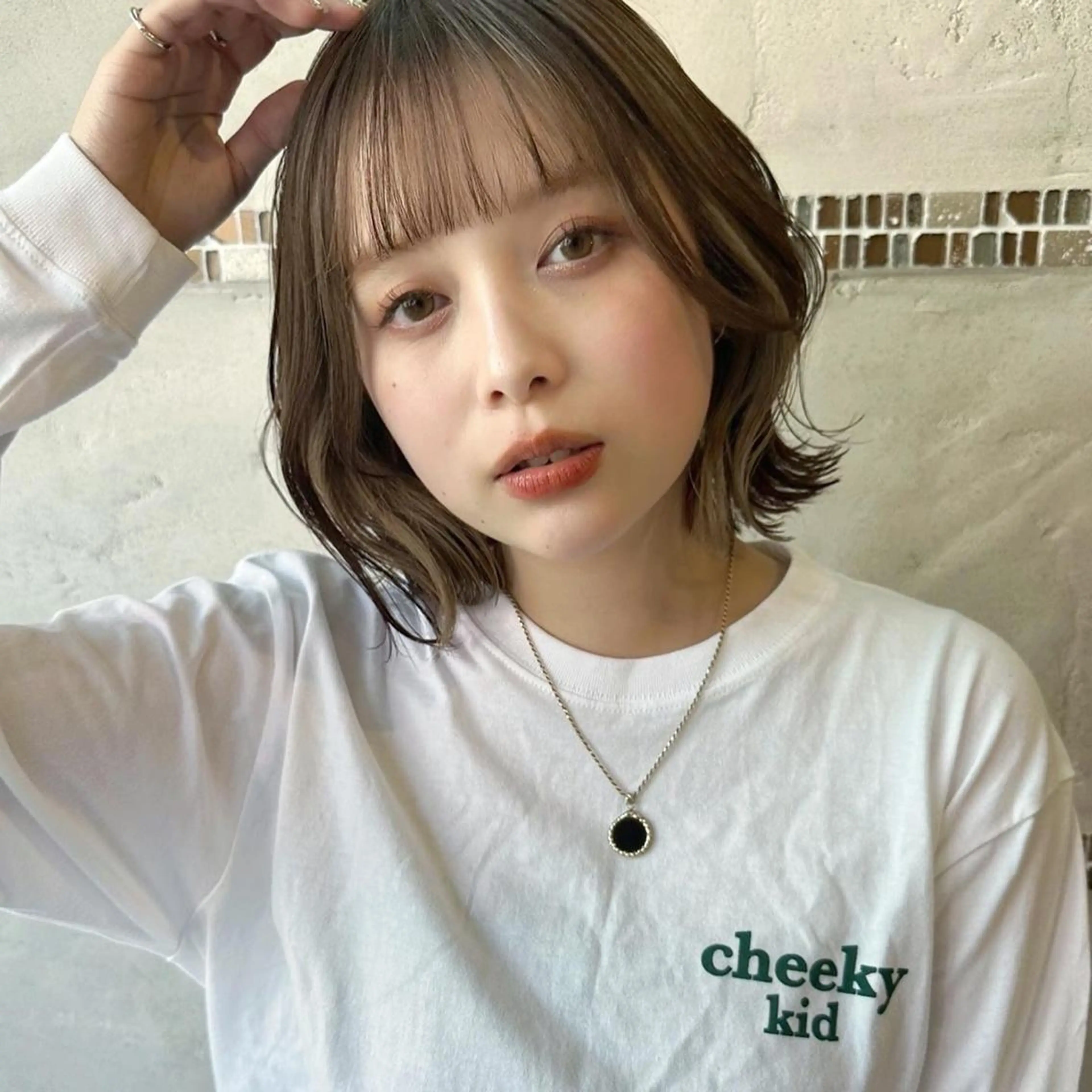 ミディアム カット ヘアカラー トリートメント 似合わせヘア/ボブ/ ミディアム/Takaのヘアスタイル