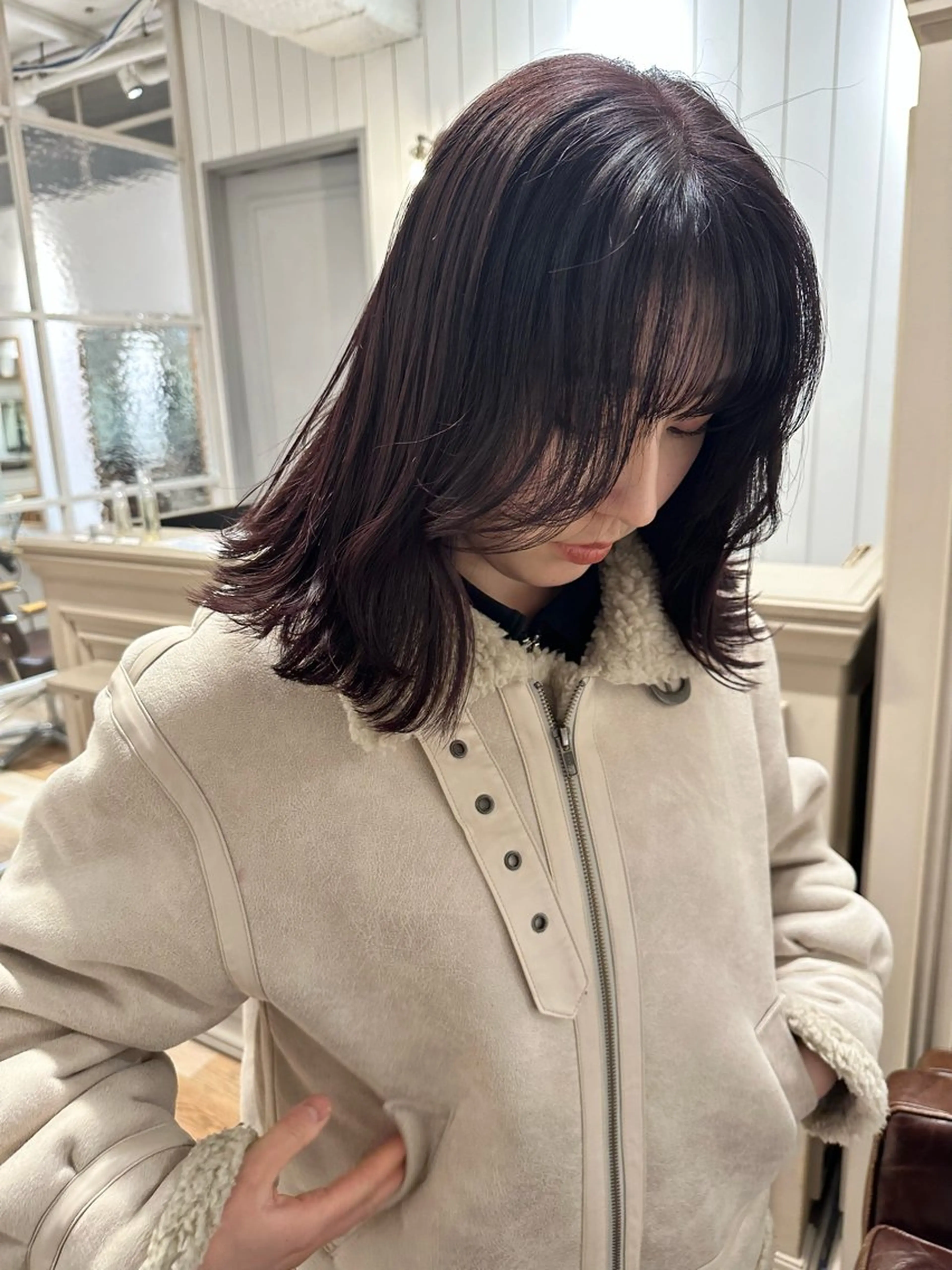 カラー ブリーチ ブリーチなしカラー 縮毛矯正/透け感 カラー🎀♡mariのヘアスタイル