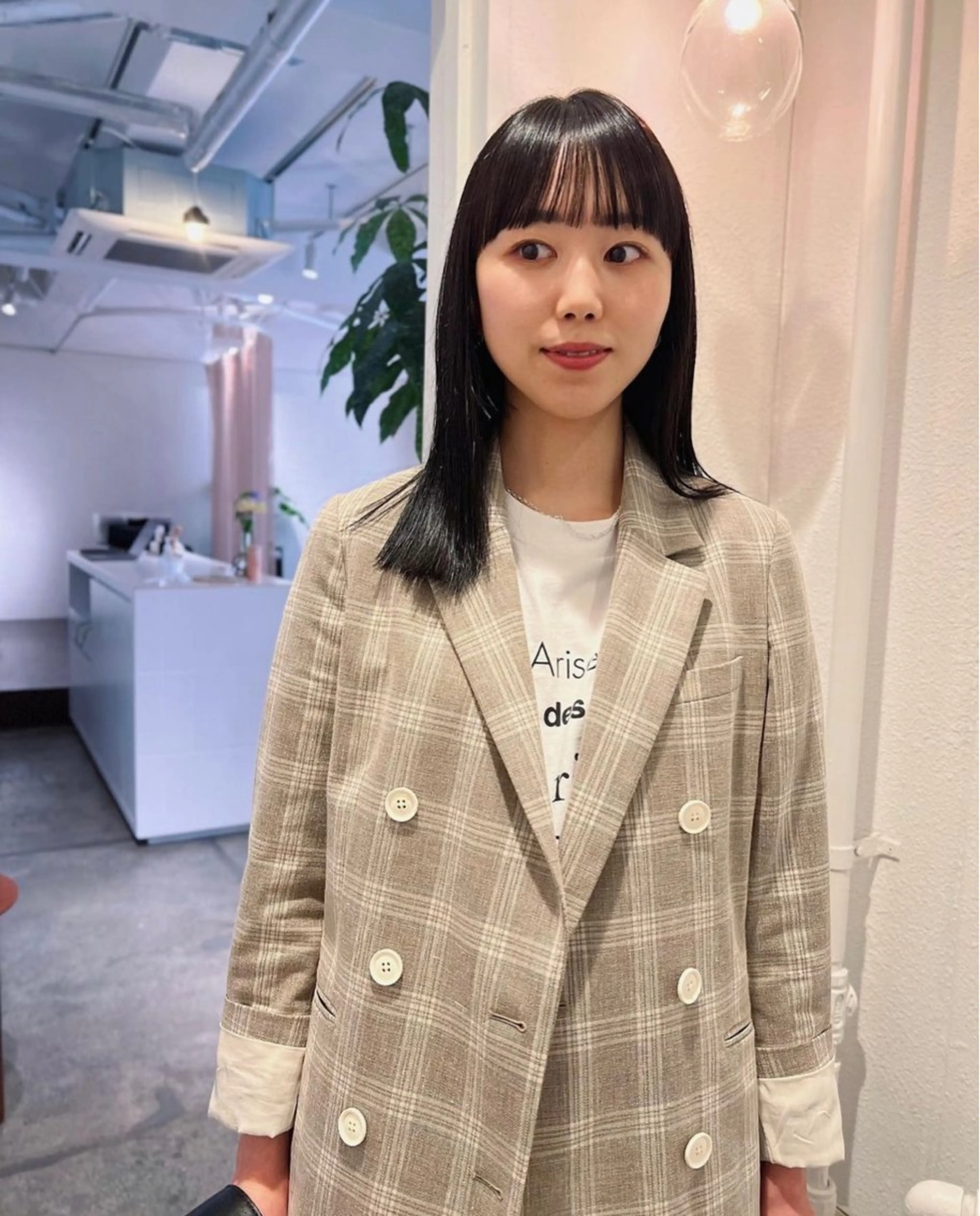 ミディアム 藤原 怜央のヘアスタイル